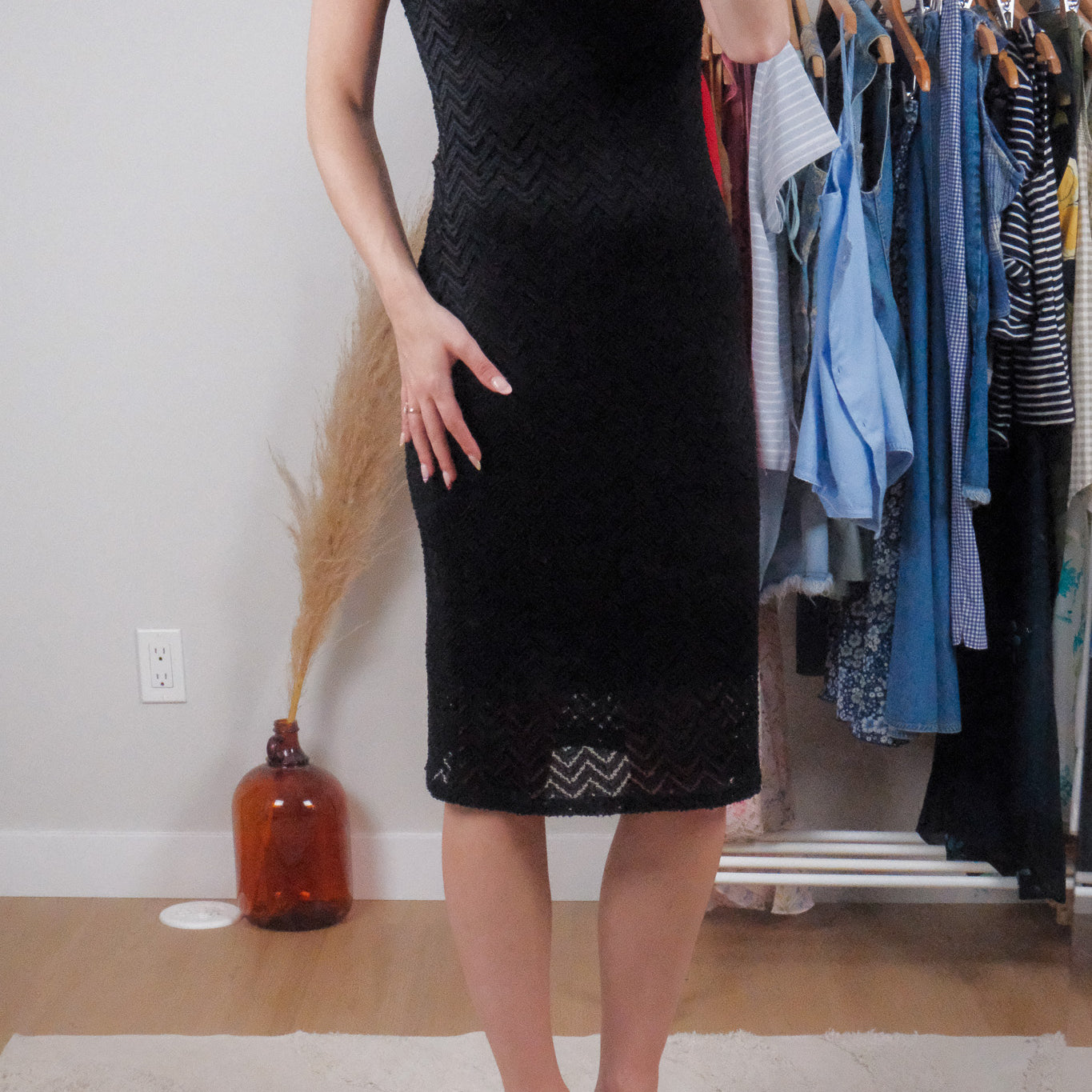 Made in Canada x Vintage x Lace Midi Dress (XXS/XS)