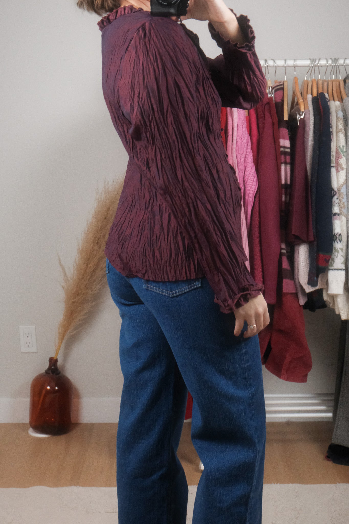 Vintage x Crinkle Front Tie Top (L)