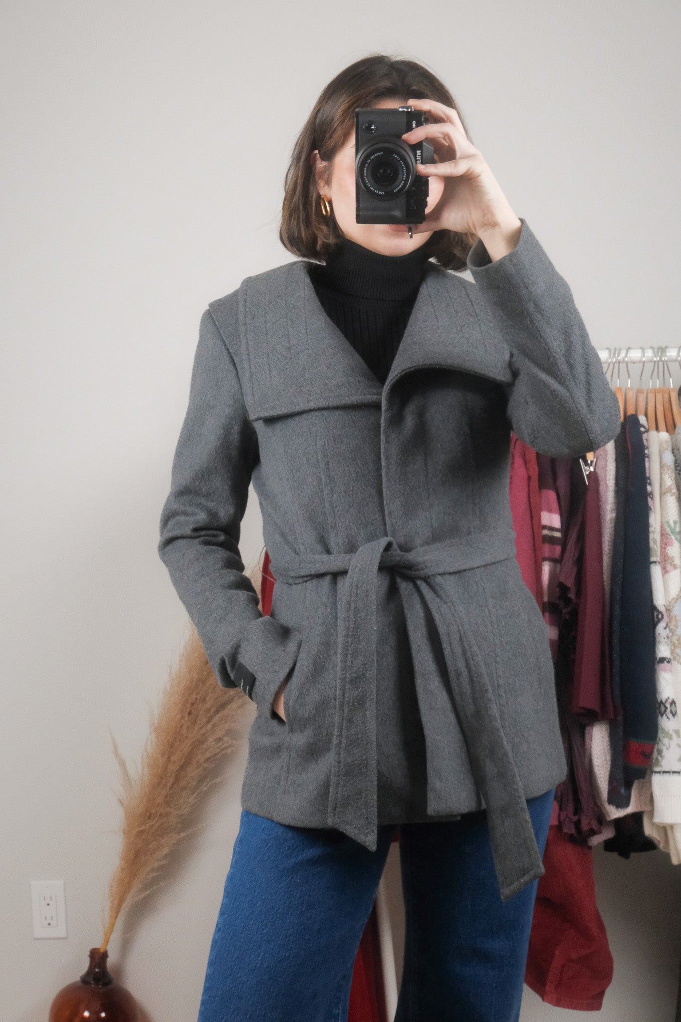 Aritzia x Wool Funnel Neck Cropped Jacket (XS)