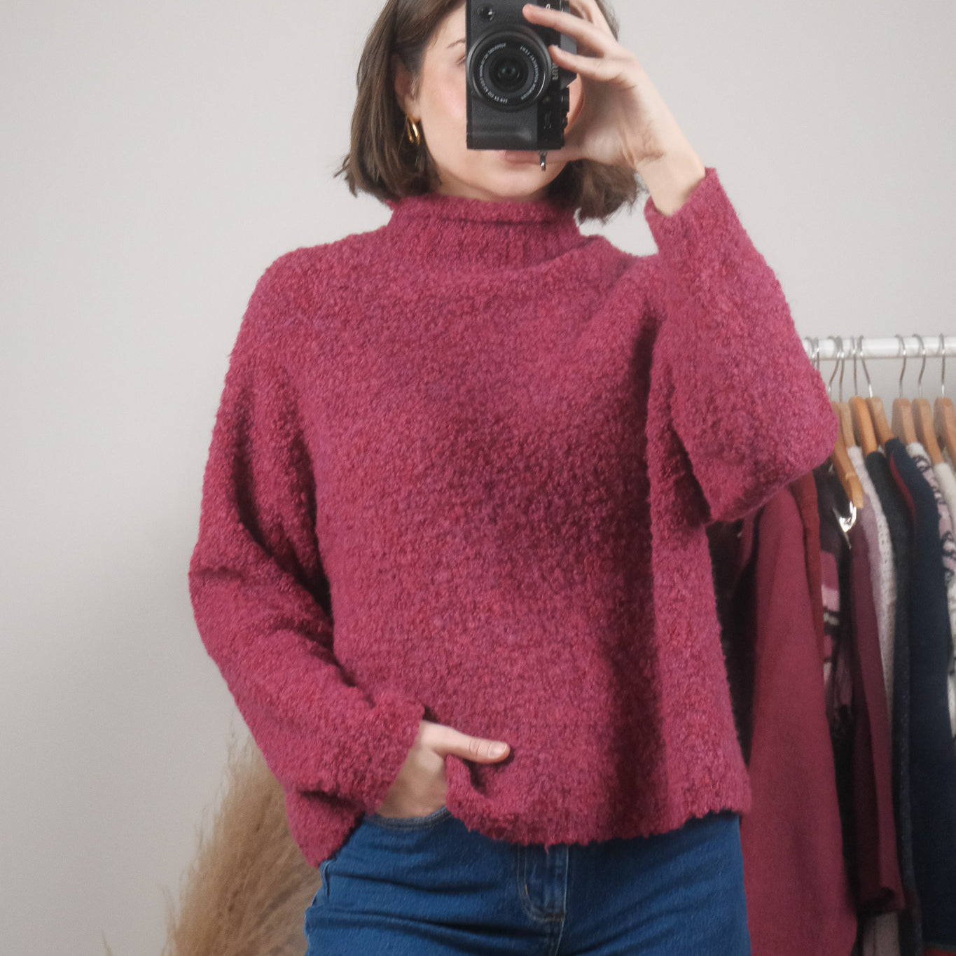 Vintage x Wool Blend Textured Mockneck (M)