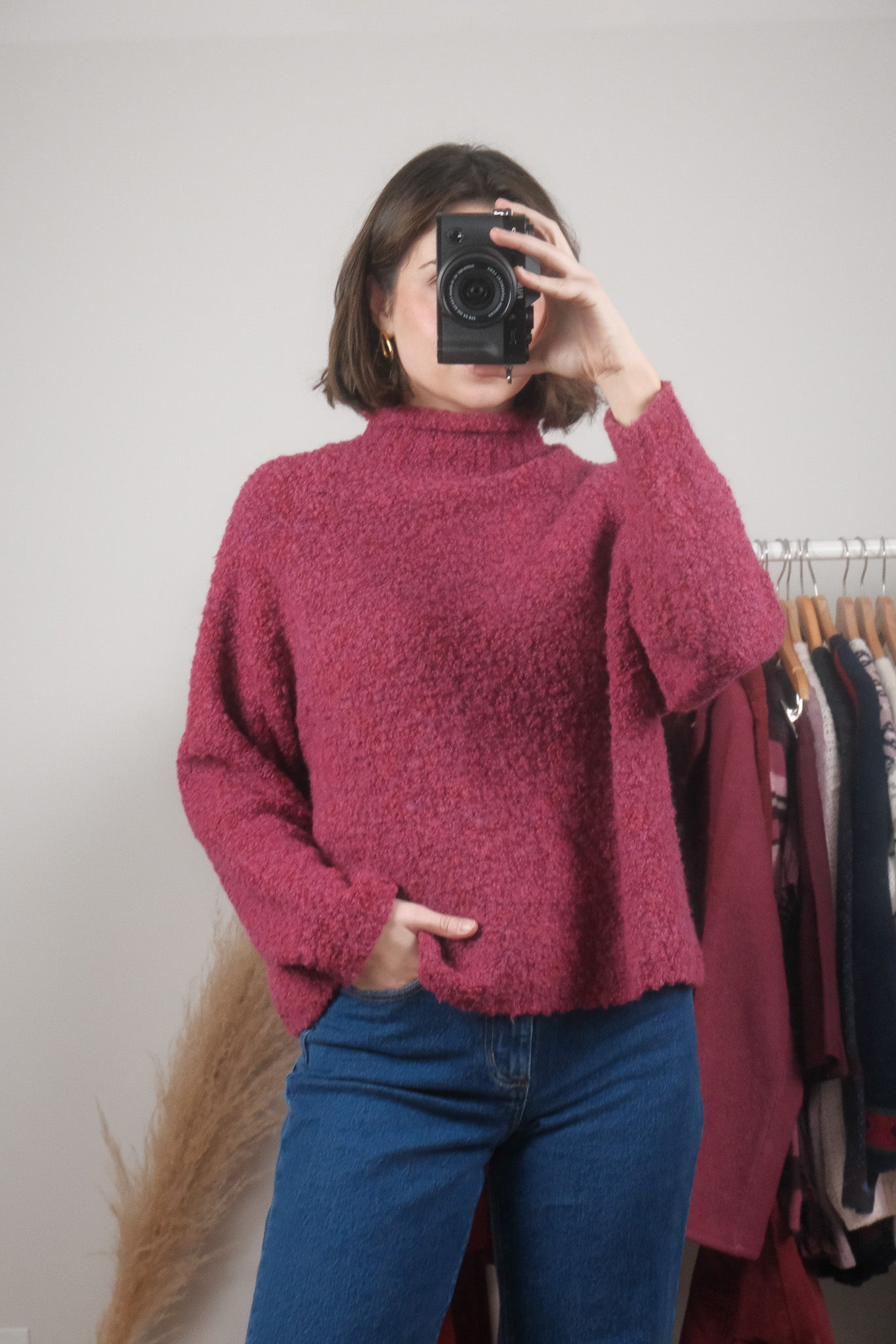 Vintage x Wool Blend Textured Mockneck (M)