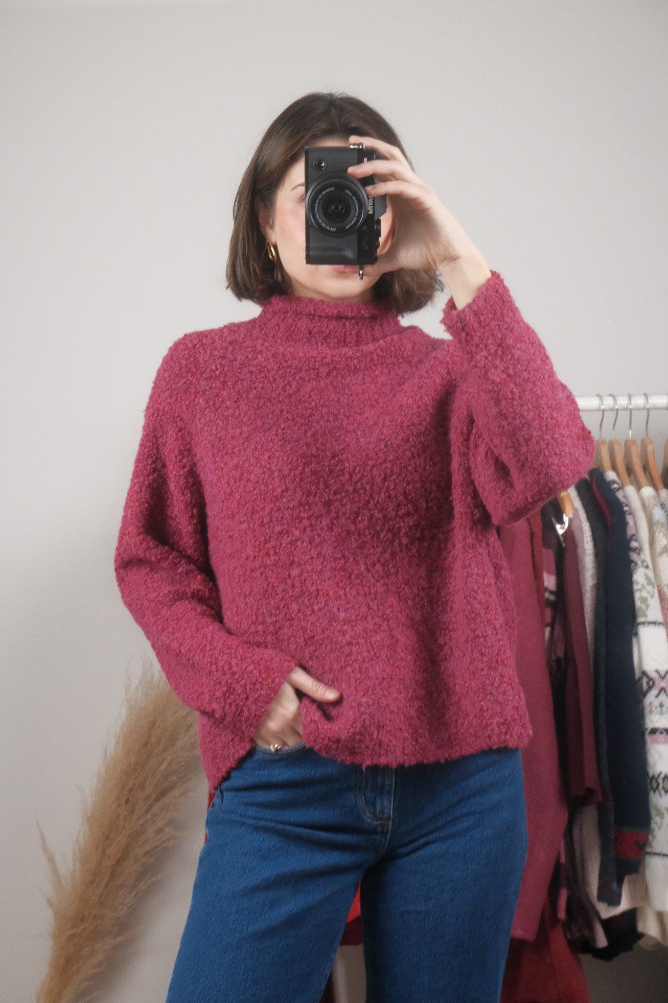Vintage x Wool Blend Textured Mockneck (M)