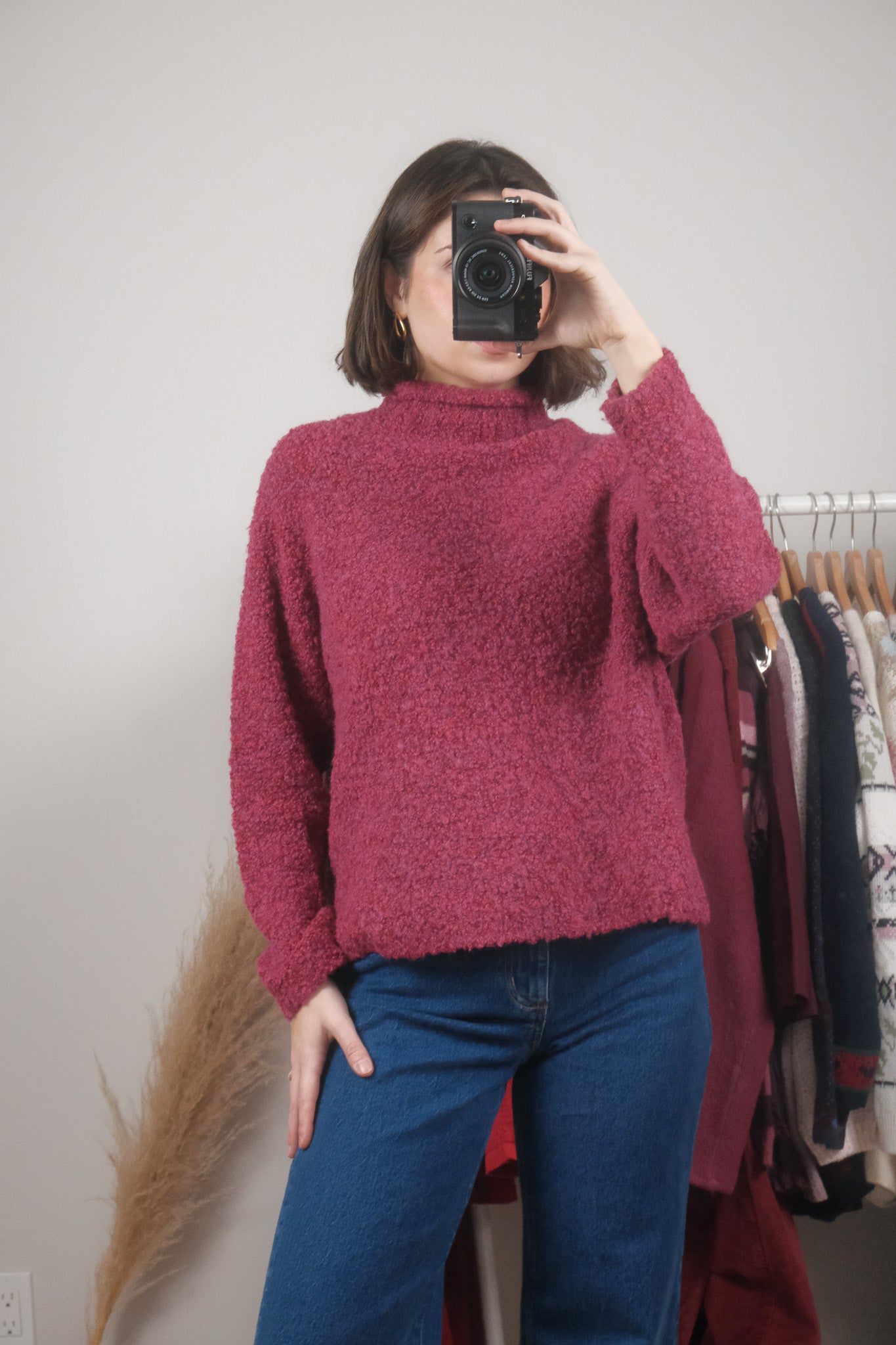 Vintage x Wool Blend Textured Mockneck (M)