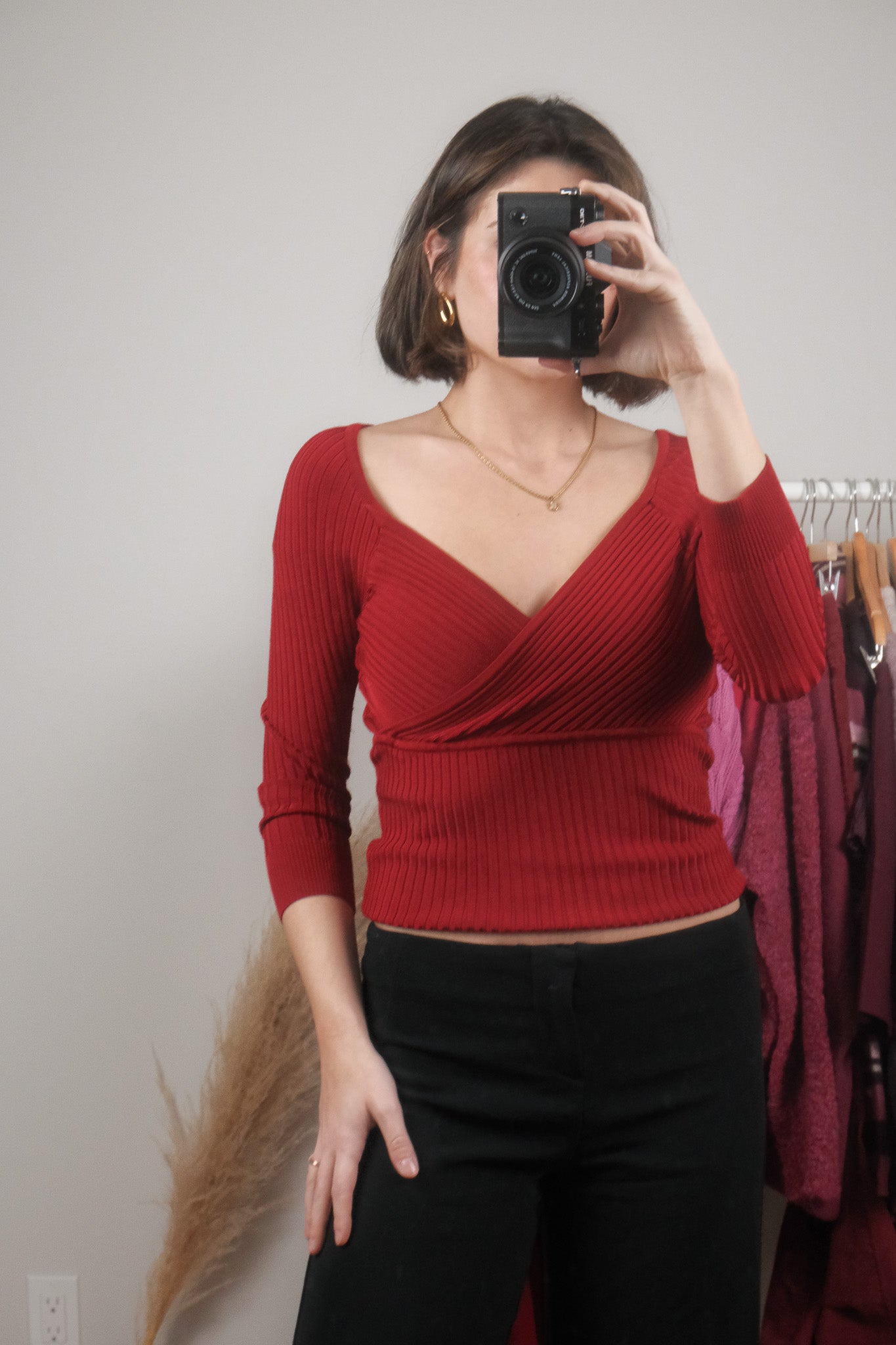 Made in Korea x Vintage x Ribbed Long-Sleeve (S)