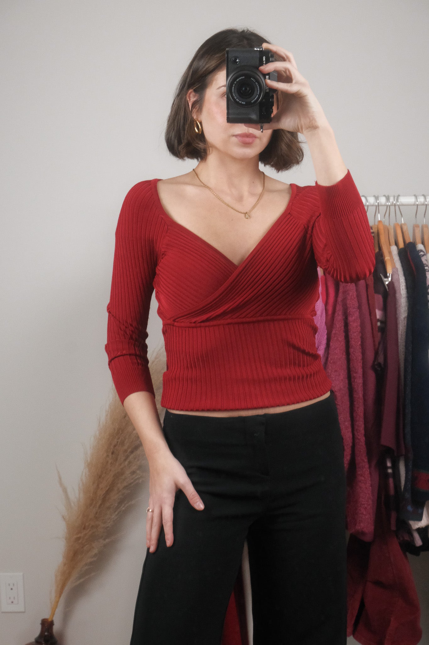 Made in Korea x Vintage x Ribbed Long-Sleeve (S)