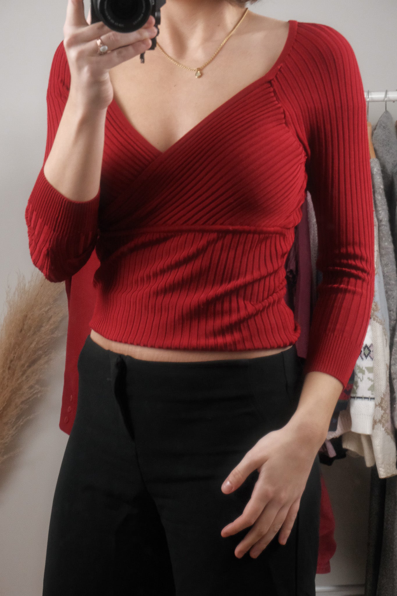 Made in Korea x Vintage x Ribbed Long-Sleeve (S)