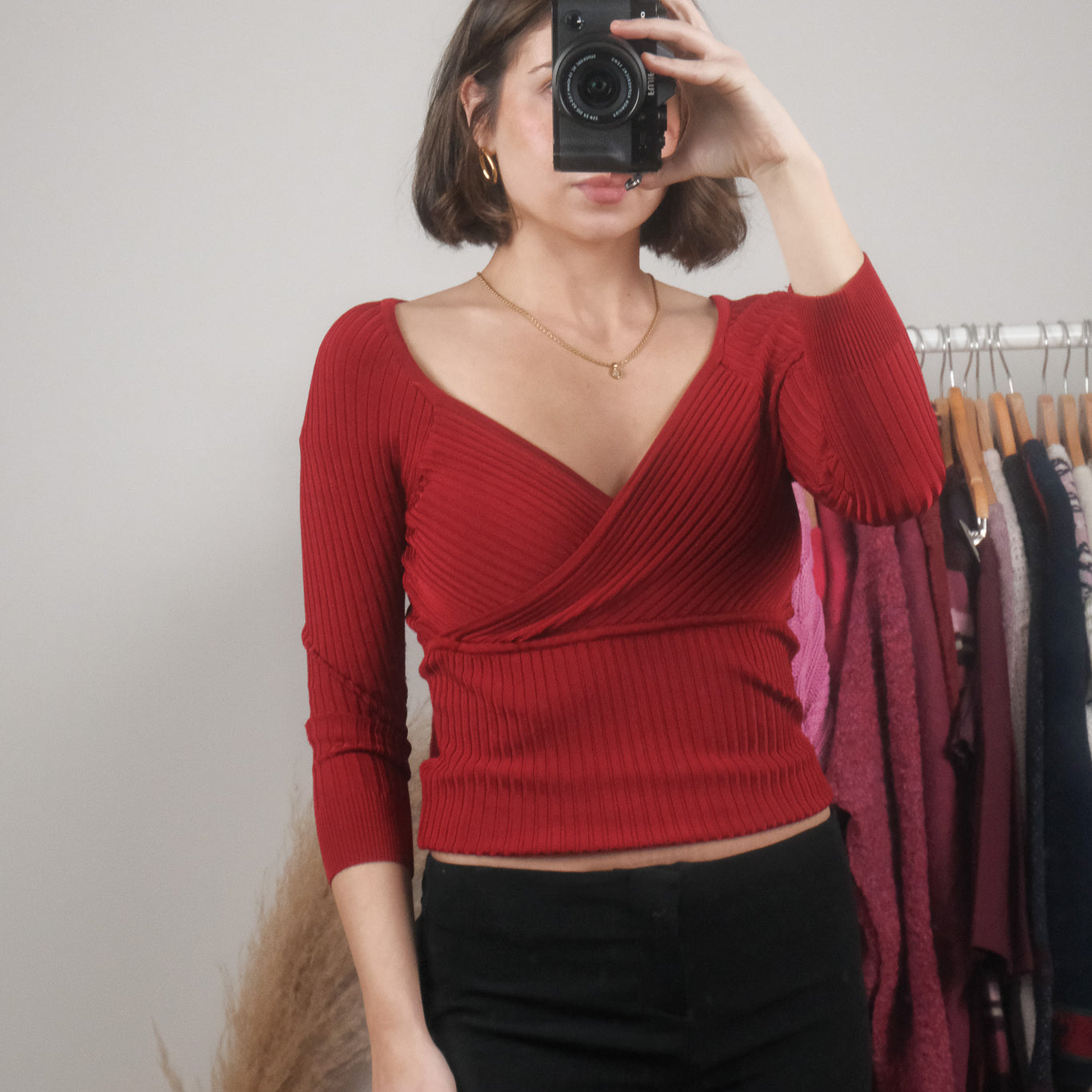 Made in Korea x Vintage x Ribbed Long-Sleeve (S)