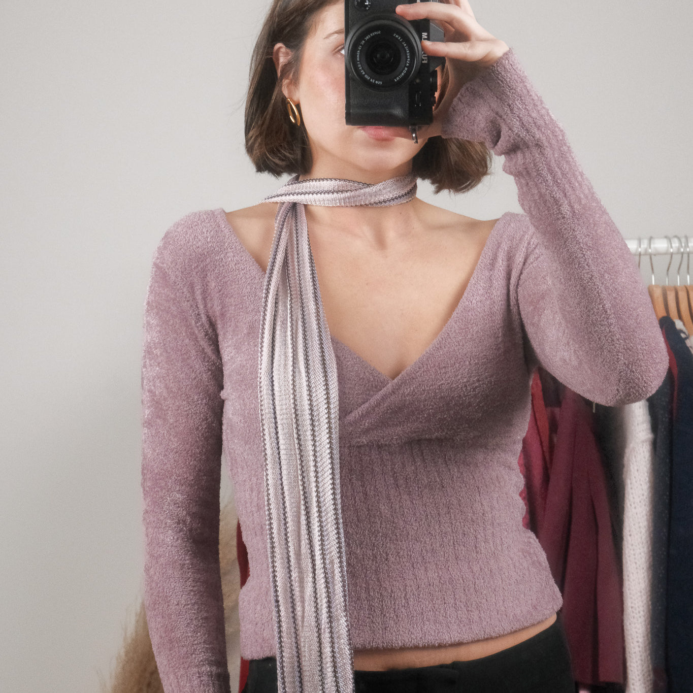 Vintage x Multicolour Striped Skinny Scarf