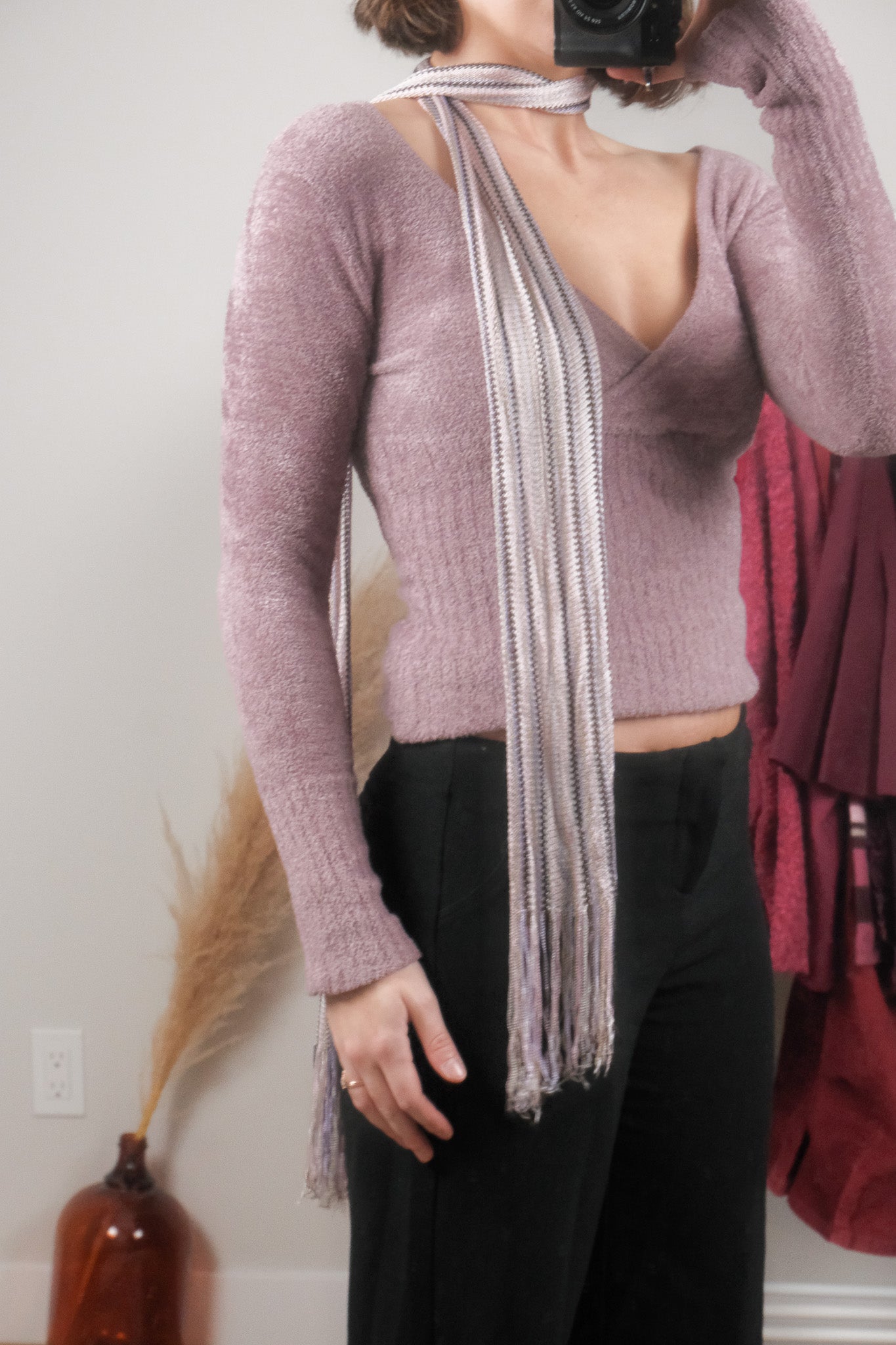 Vintage x Multicolour Striped Skinny Scarf