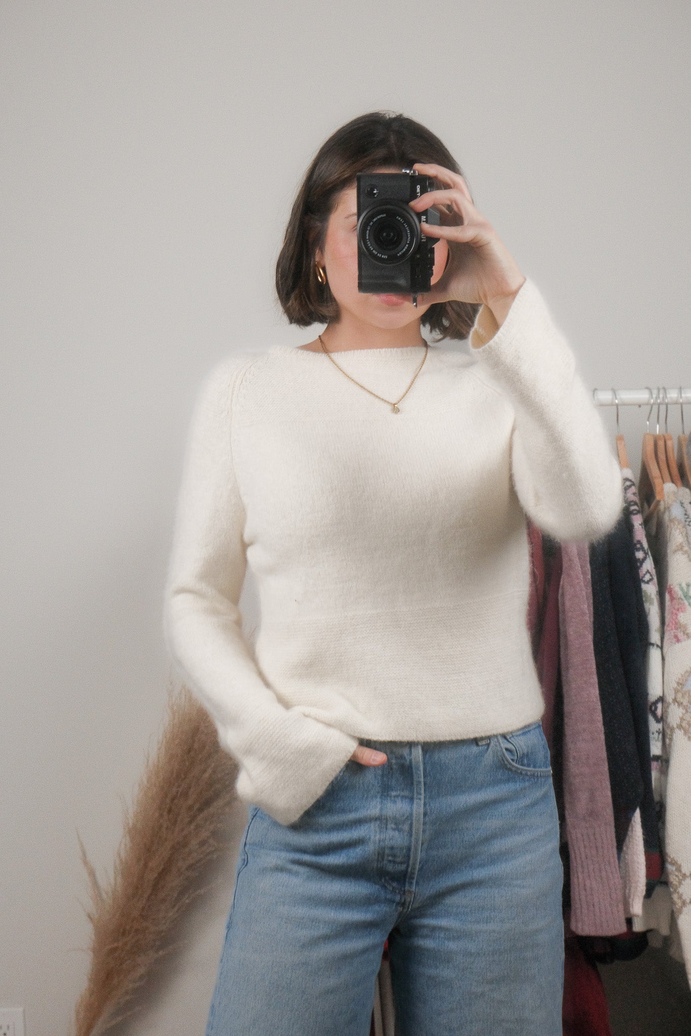 Vintage x Angora & Wool Bell Sleeve Sweater (S)