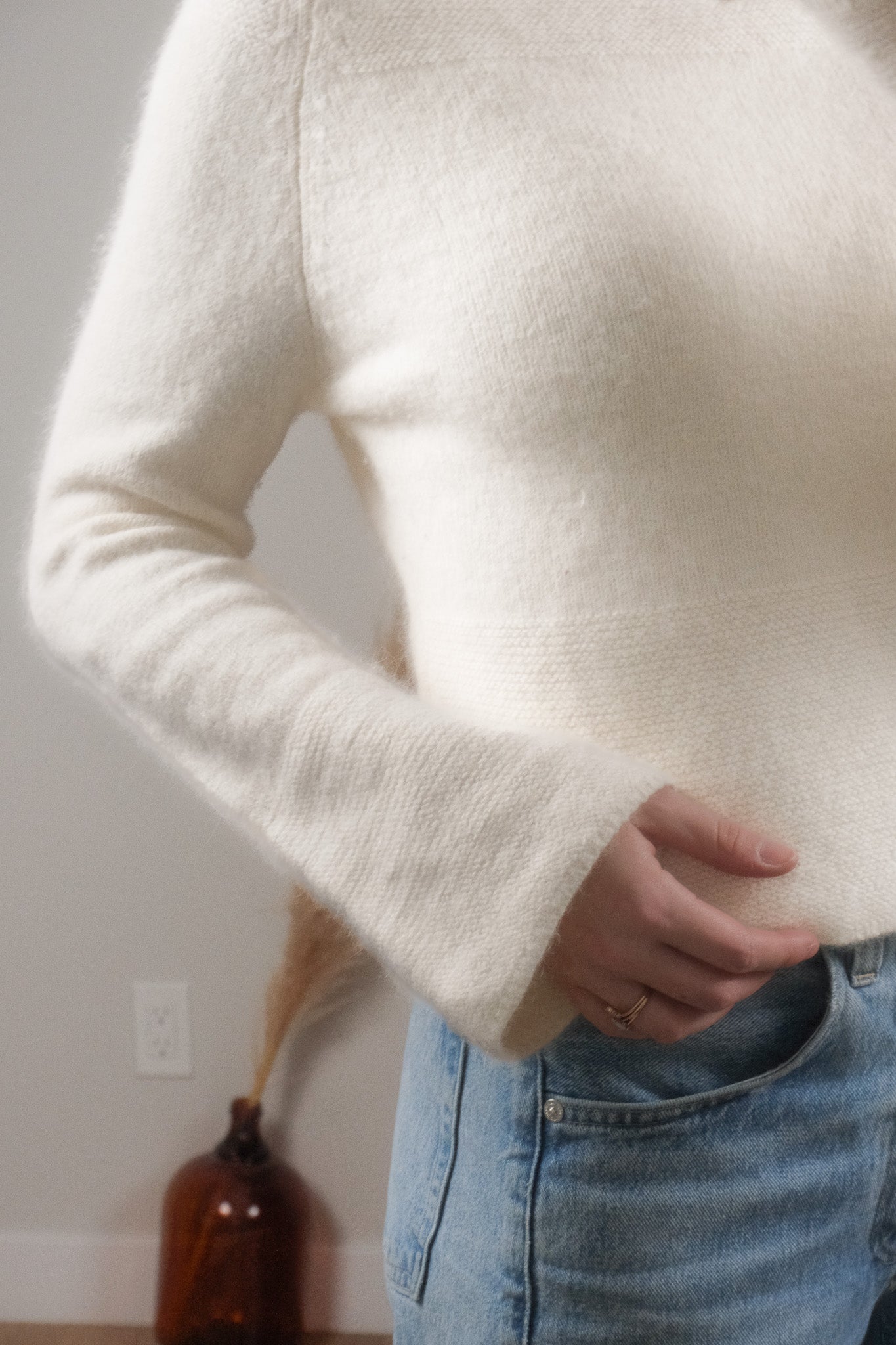 Vintage x Angora & Wool Bell Sleeve Sweater (S)