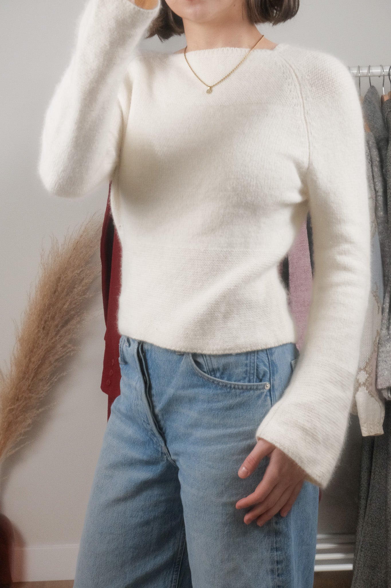 Vintage x Angora & Wool Bell Sleeve Sweater (S)