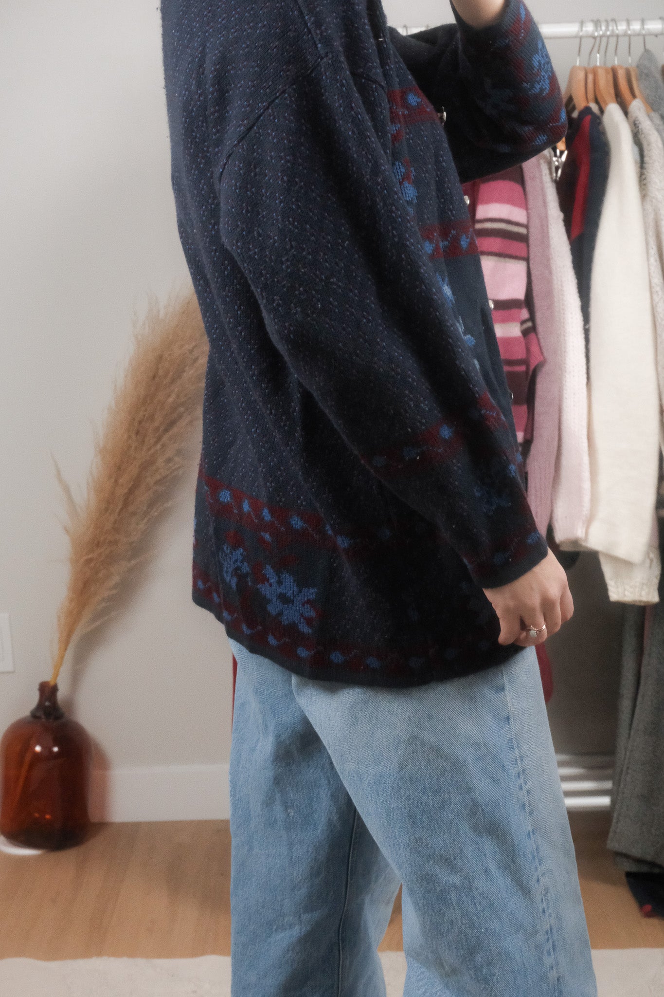 Made in Canada x Vintage x Patterned Cardigan (S/M)