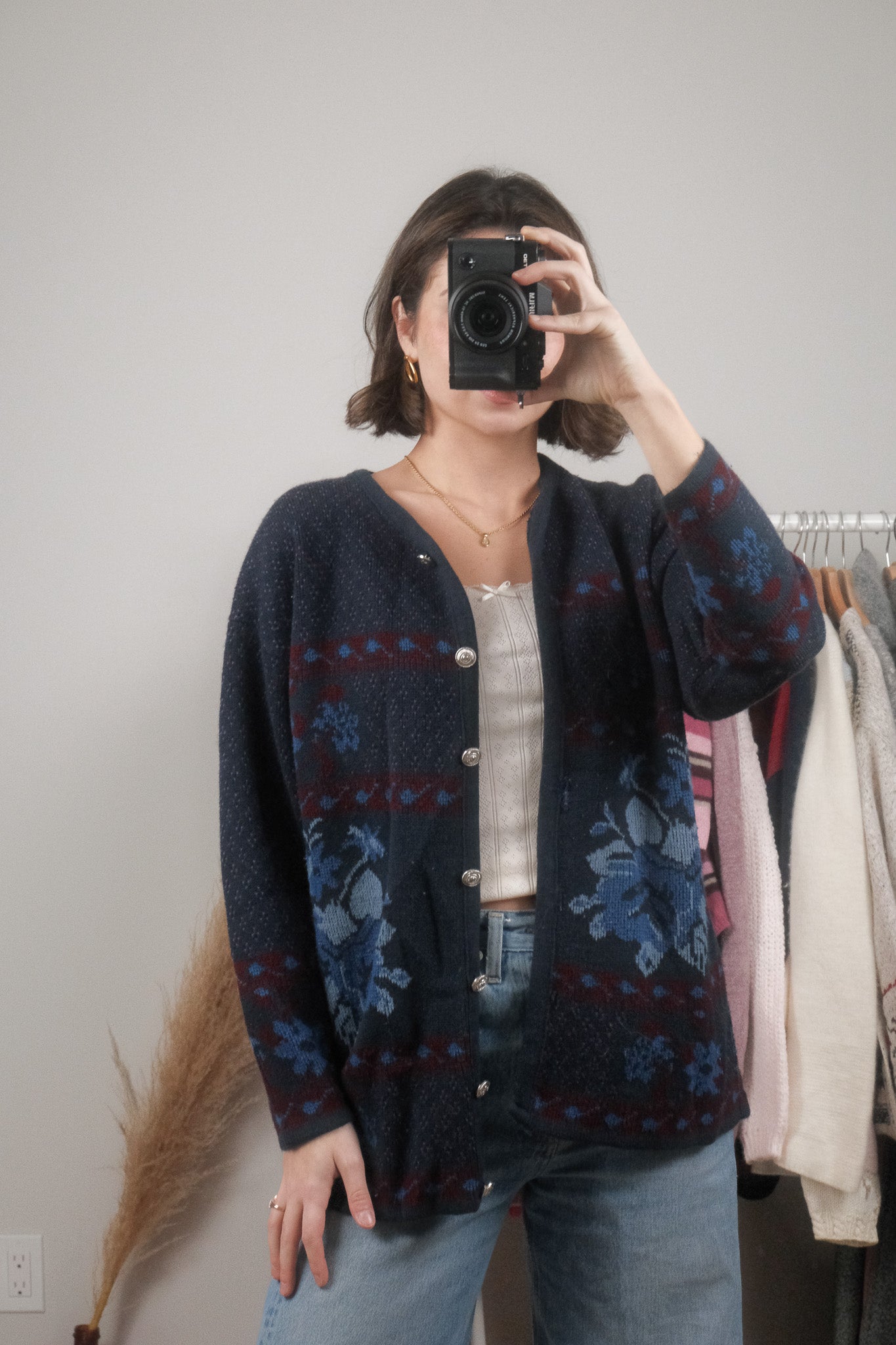 Made in Canada x Vintage x Patterned Cardigan (S/M)