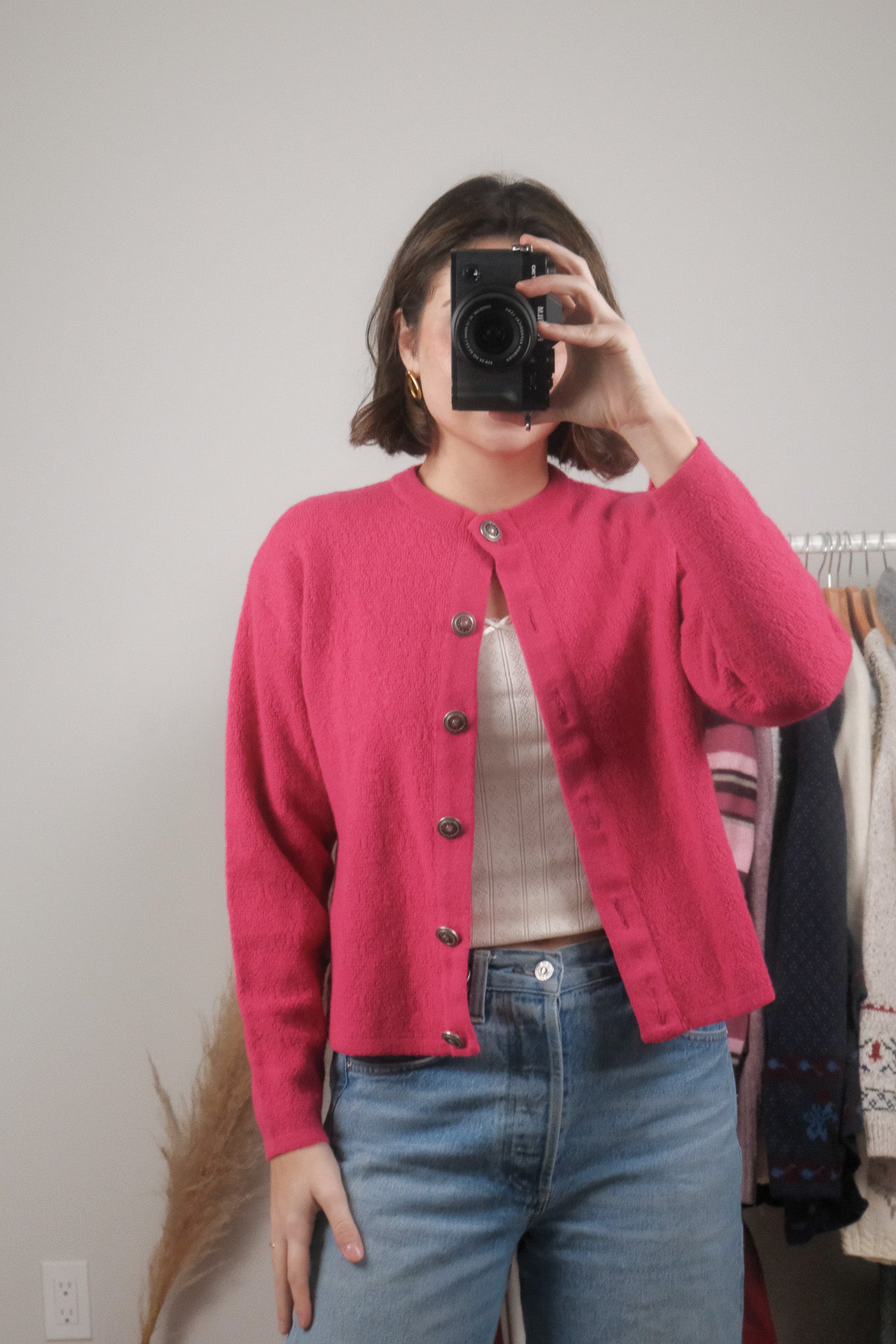 Vintage x Wool Blend Cropped Cardigan (S/M)