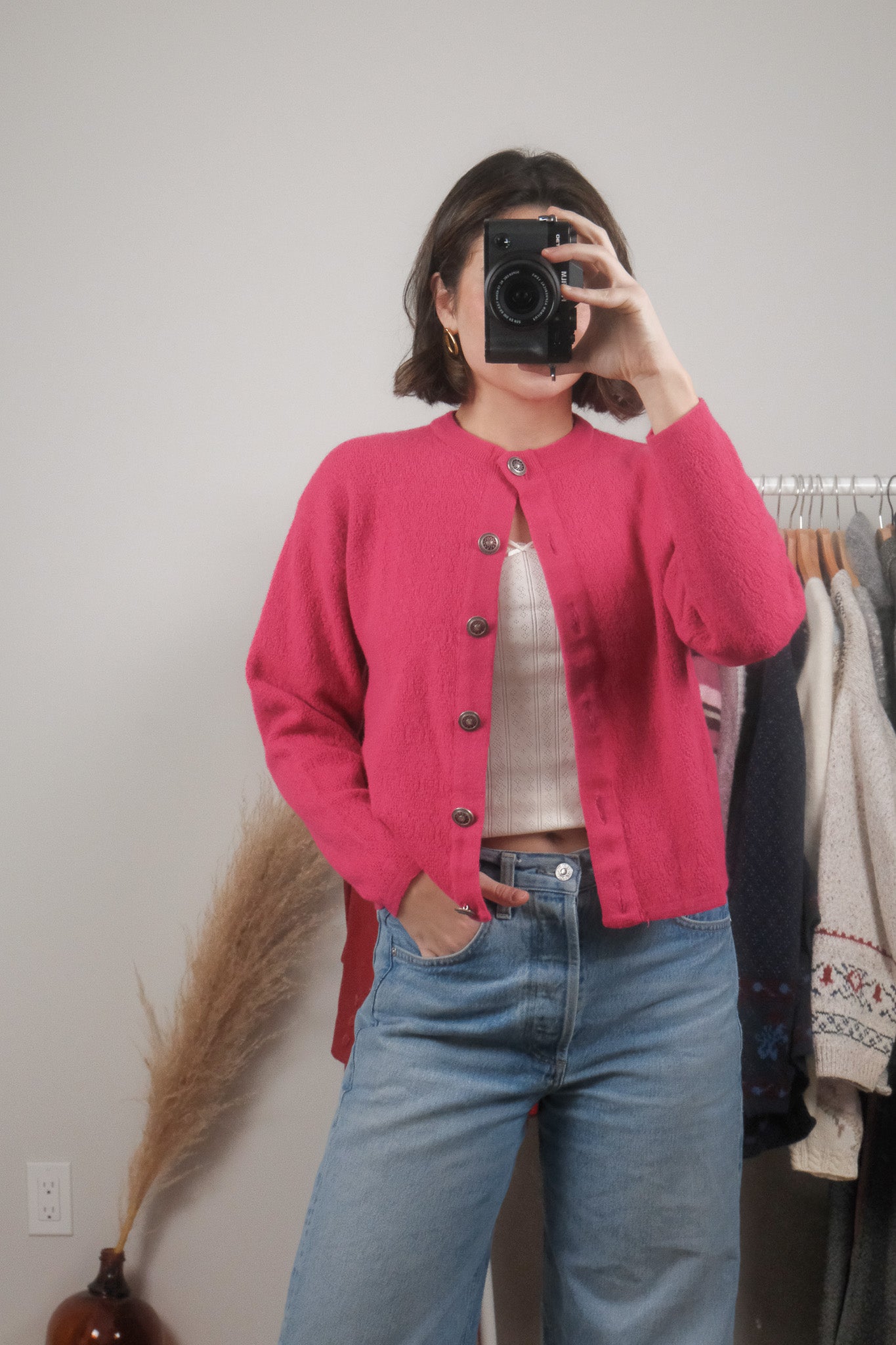 Vintage x Wool Blend Cropped Cardigan (S/M)