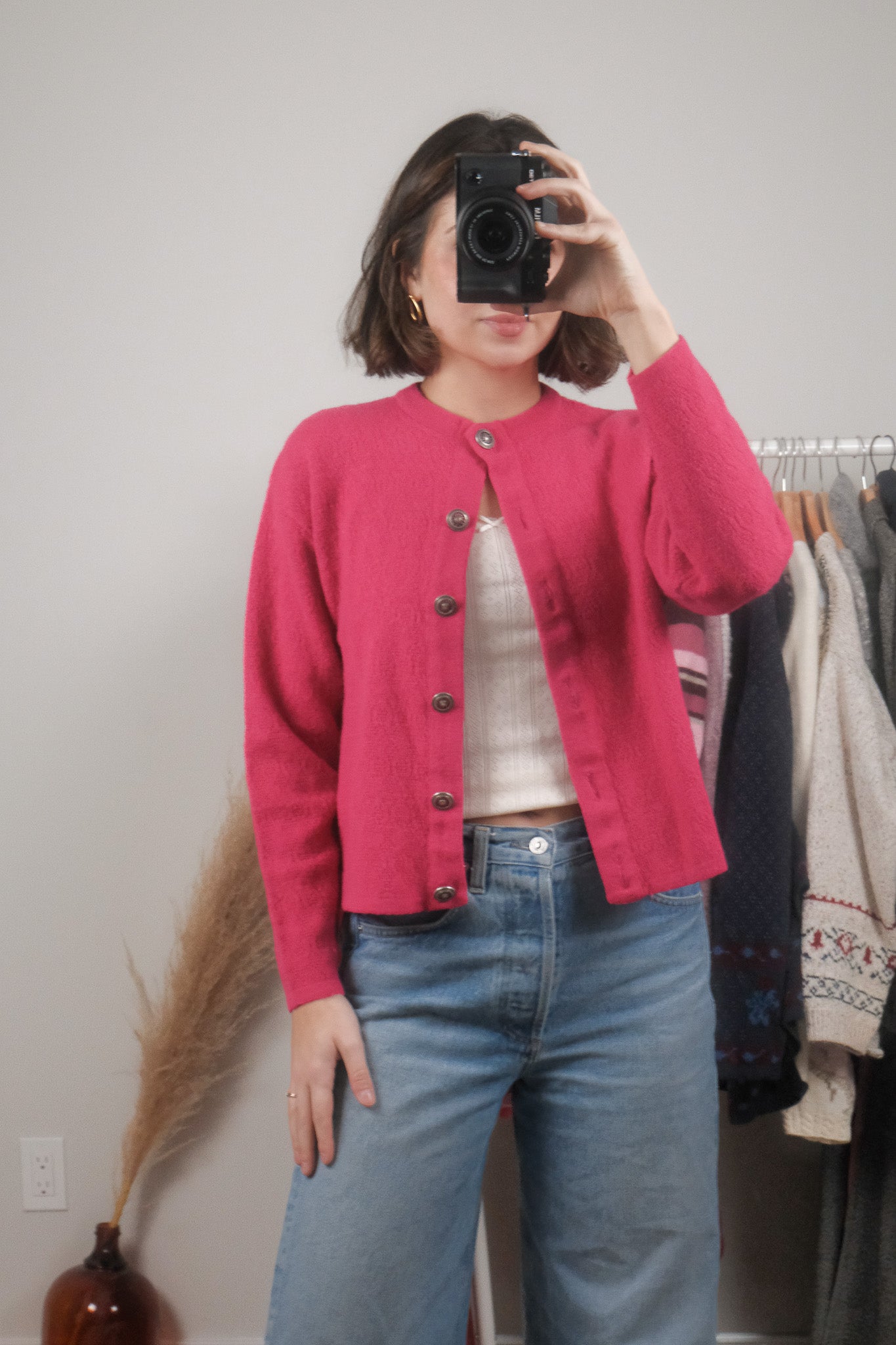Vintage x Wool Blend Cropped Cardigan (S/M)