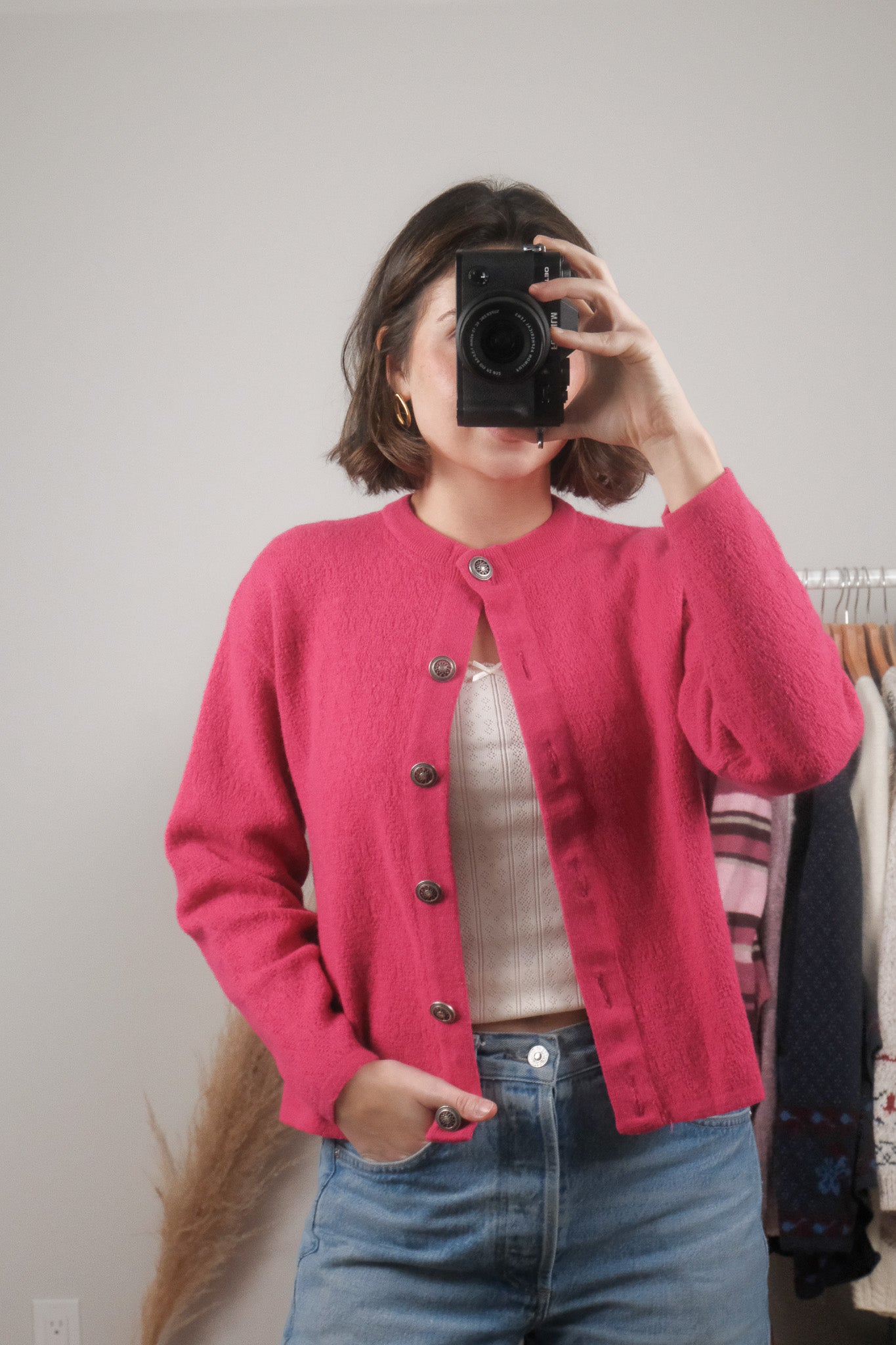 Vintage x Wool Blend Cropped Cardigan (S/M)