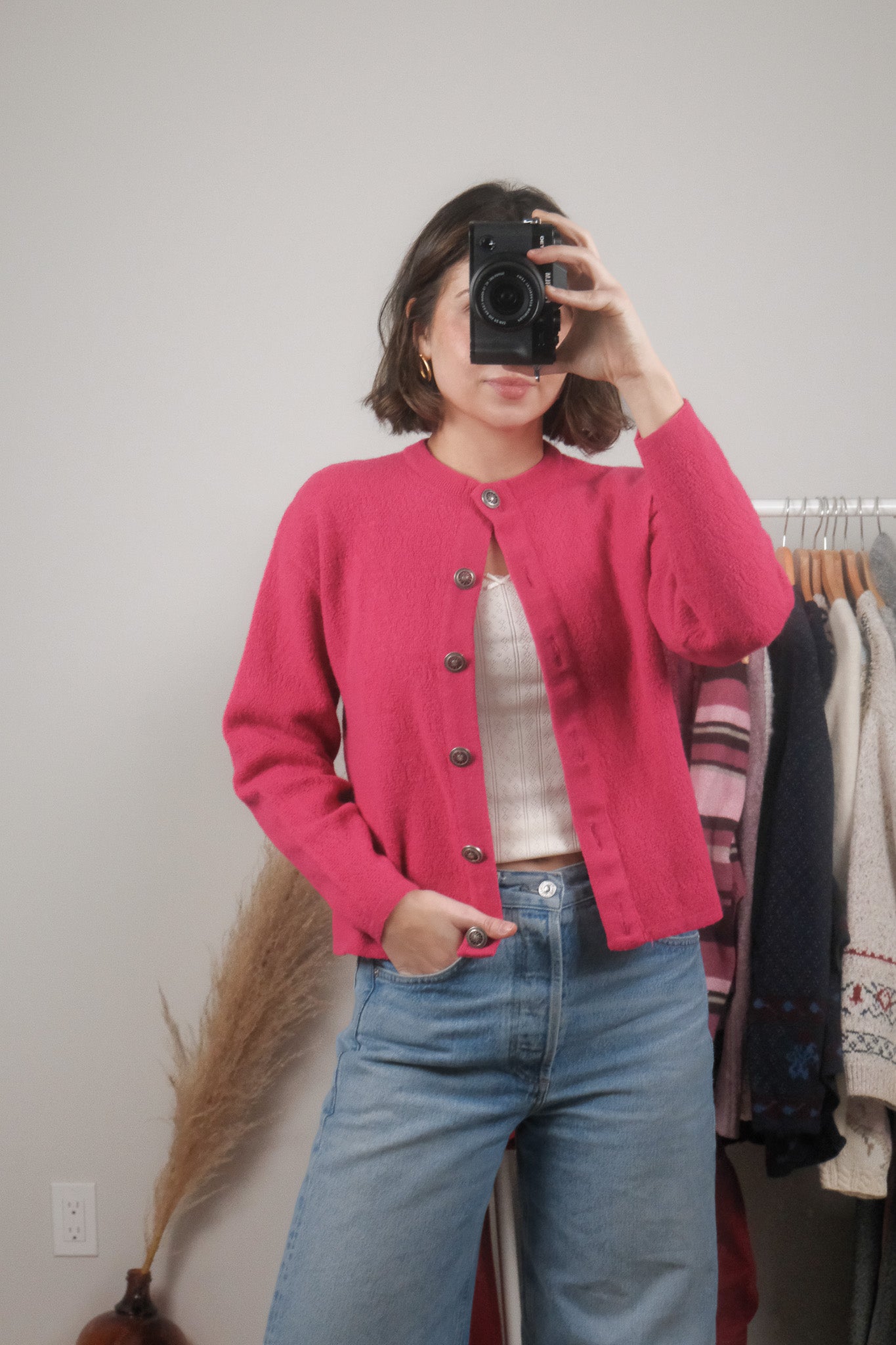 Vintage x Wool Blend Cropped Cardigan (S/M)