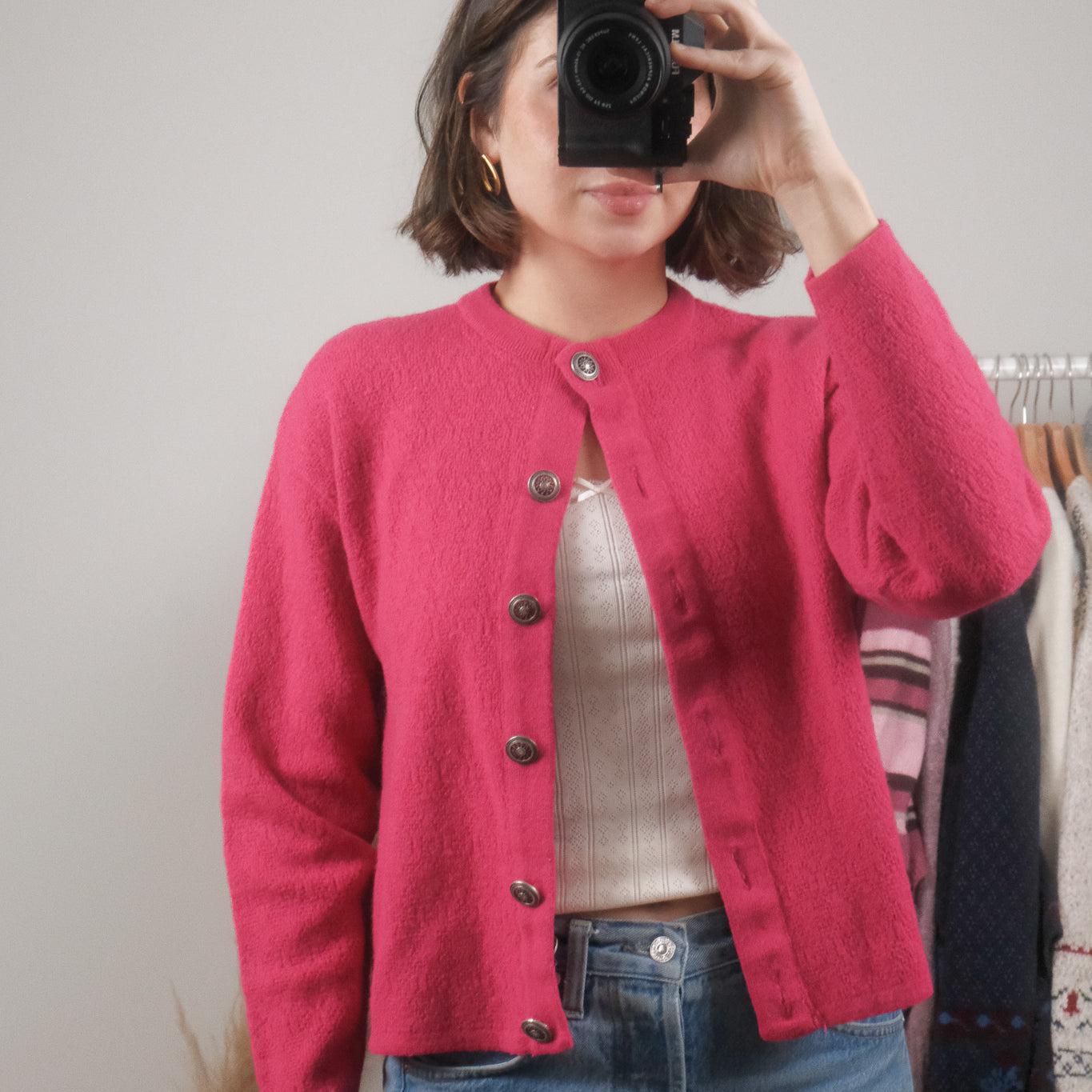 Vintage x Wool Blend Cropped Cardigan (S/M)