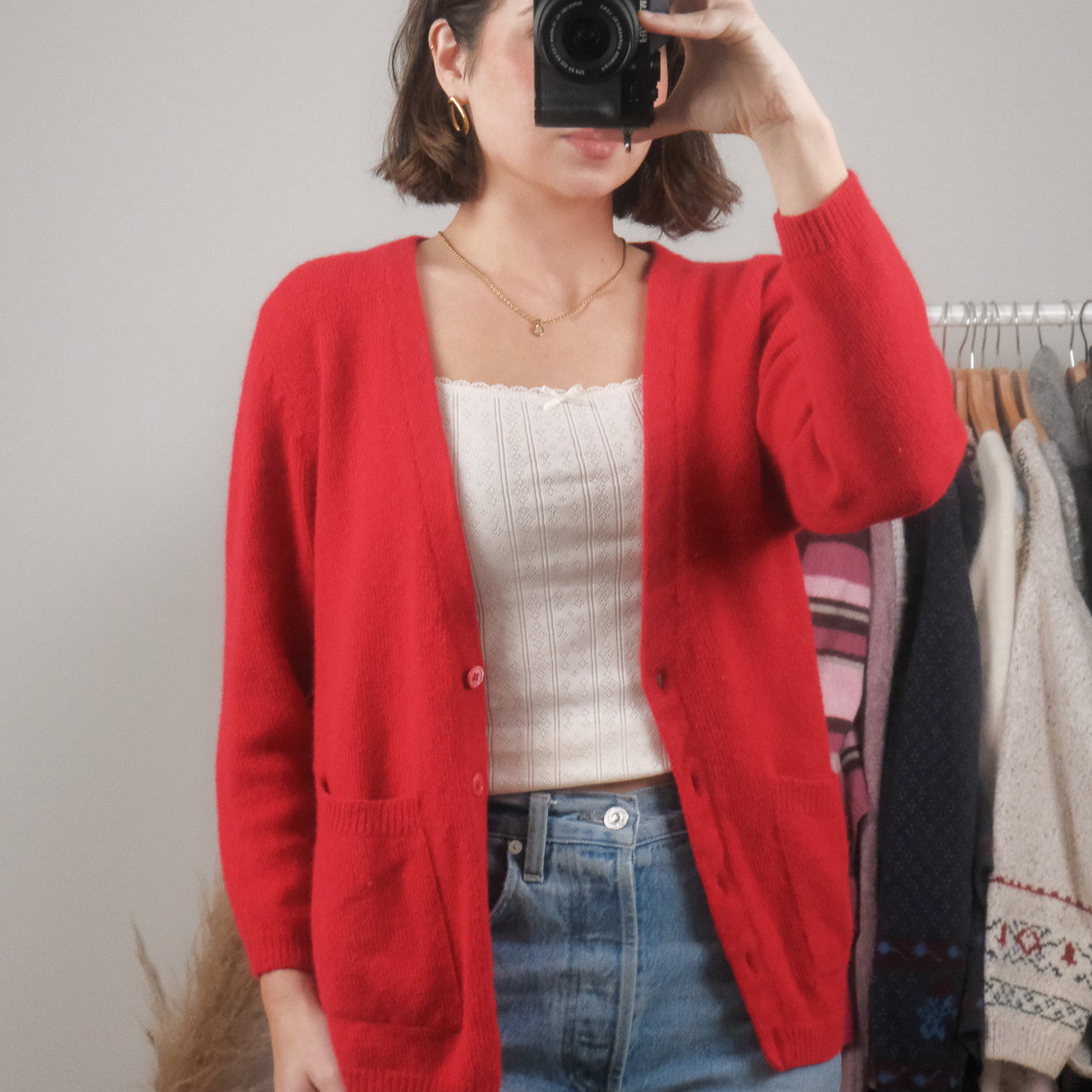 Vintage x Wool/Angora Blend Cardigan (S/M)