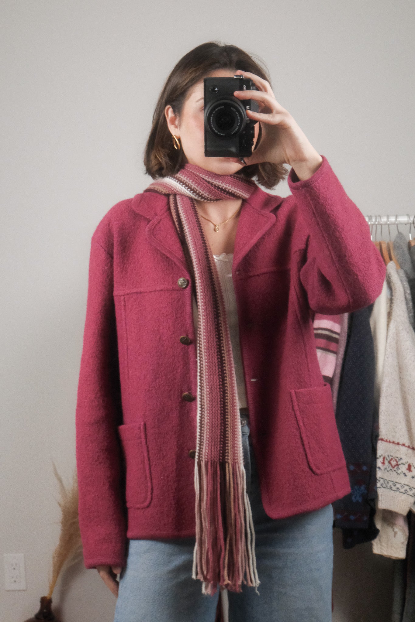 Vintage x Multicolour Striped Skinny Scarf