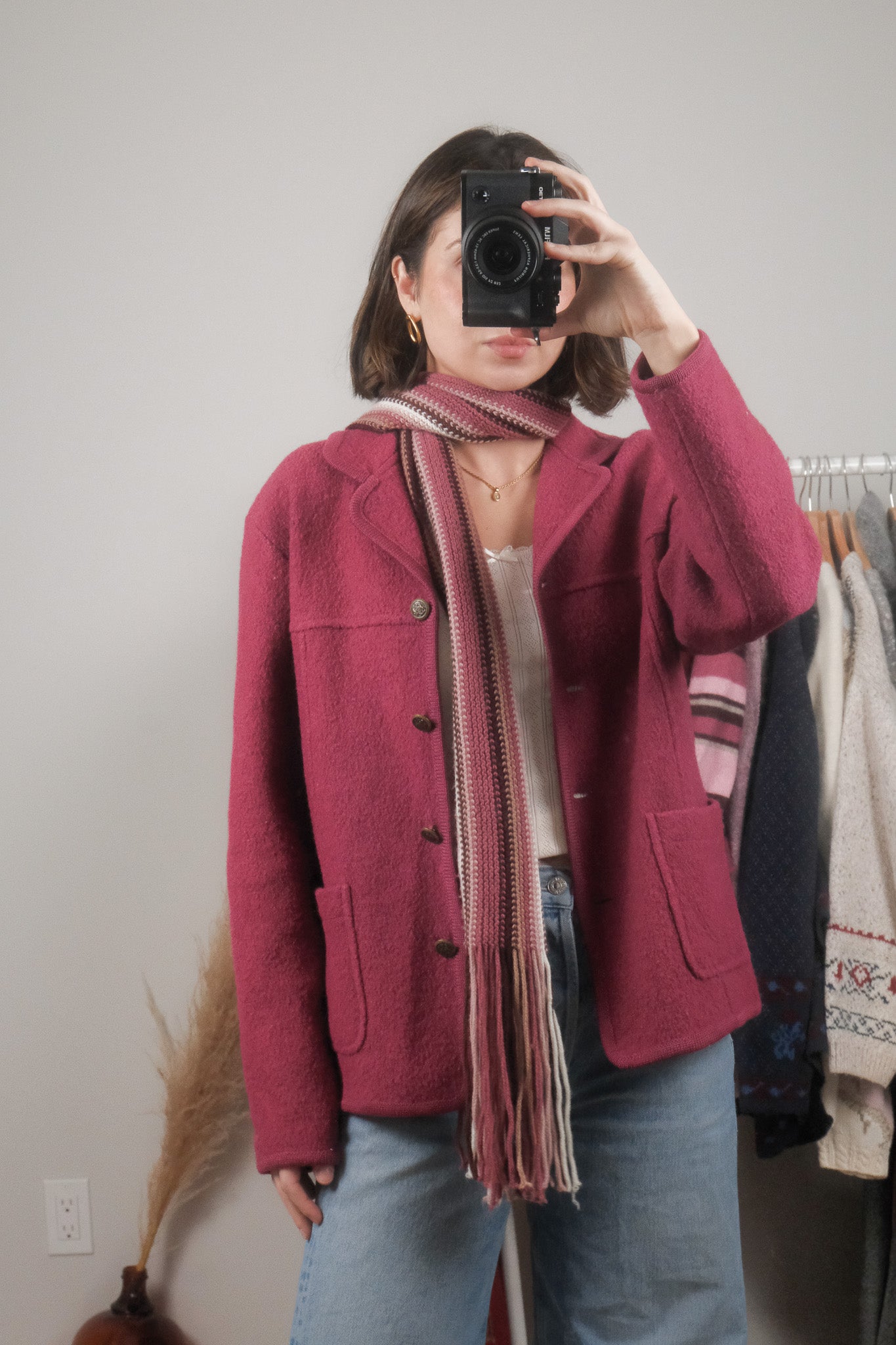 Vintage x Multicolour Striped Skinny Scarf