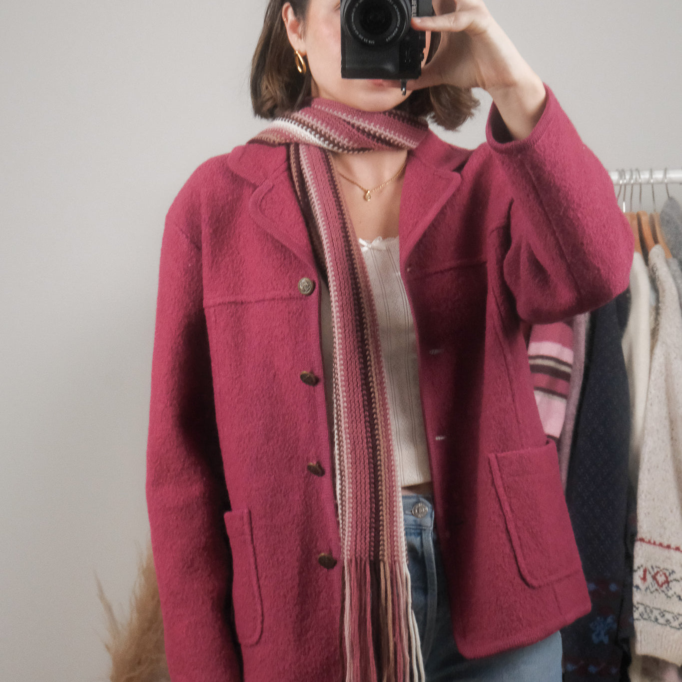 Vintage x Multicolour Striped Skinny Scarf