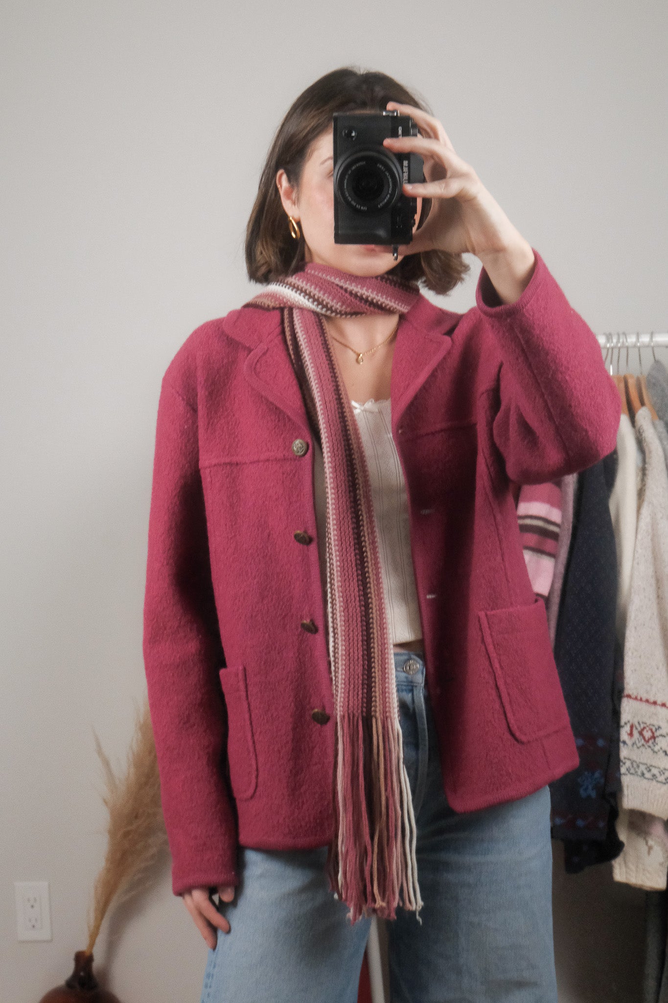 Vintage x Multicolour Striped Skinny Scarf