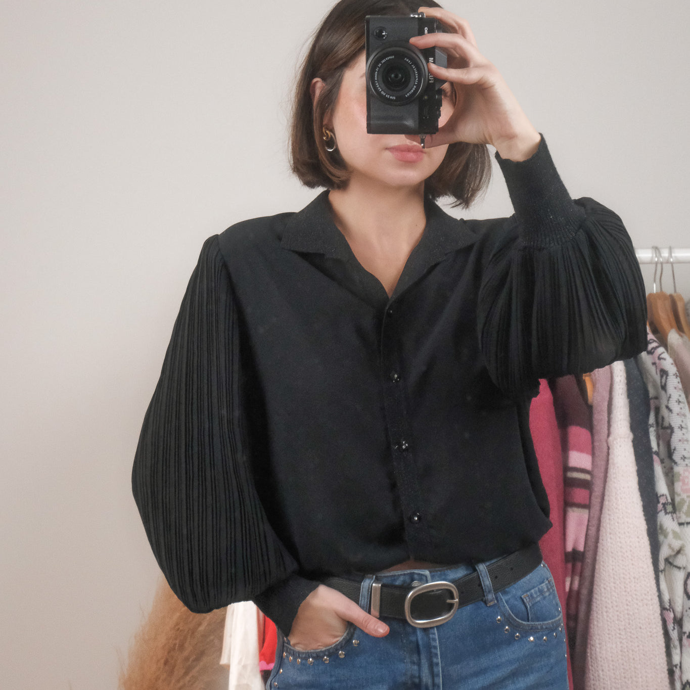 Made in Korea x Vintage x Sheer Blouse (M)