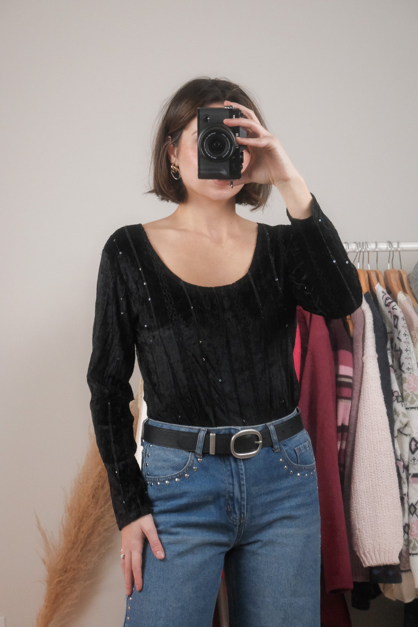 Vintage x Velvet Sequence Top (M)