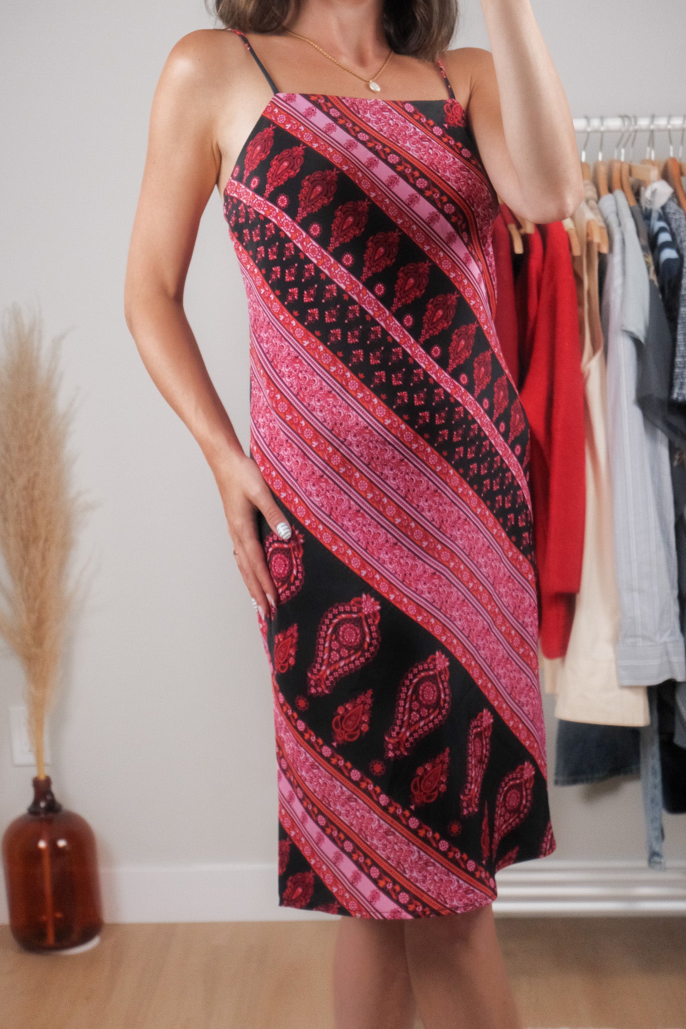 Vintage x Paisley Patterned Midi Dress (6)