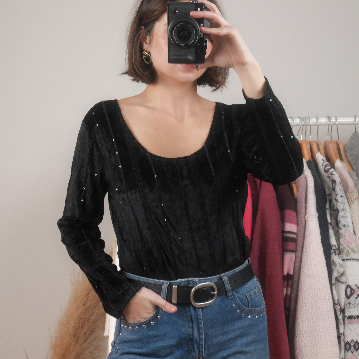 Vintage x Velvet Sequence Top (M)