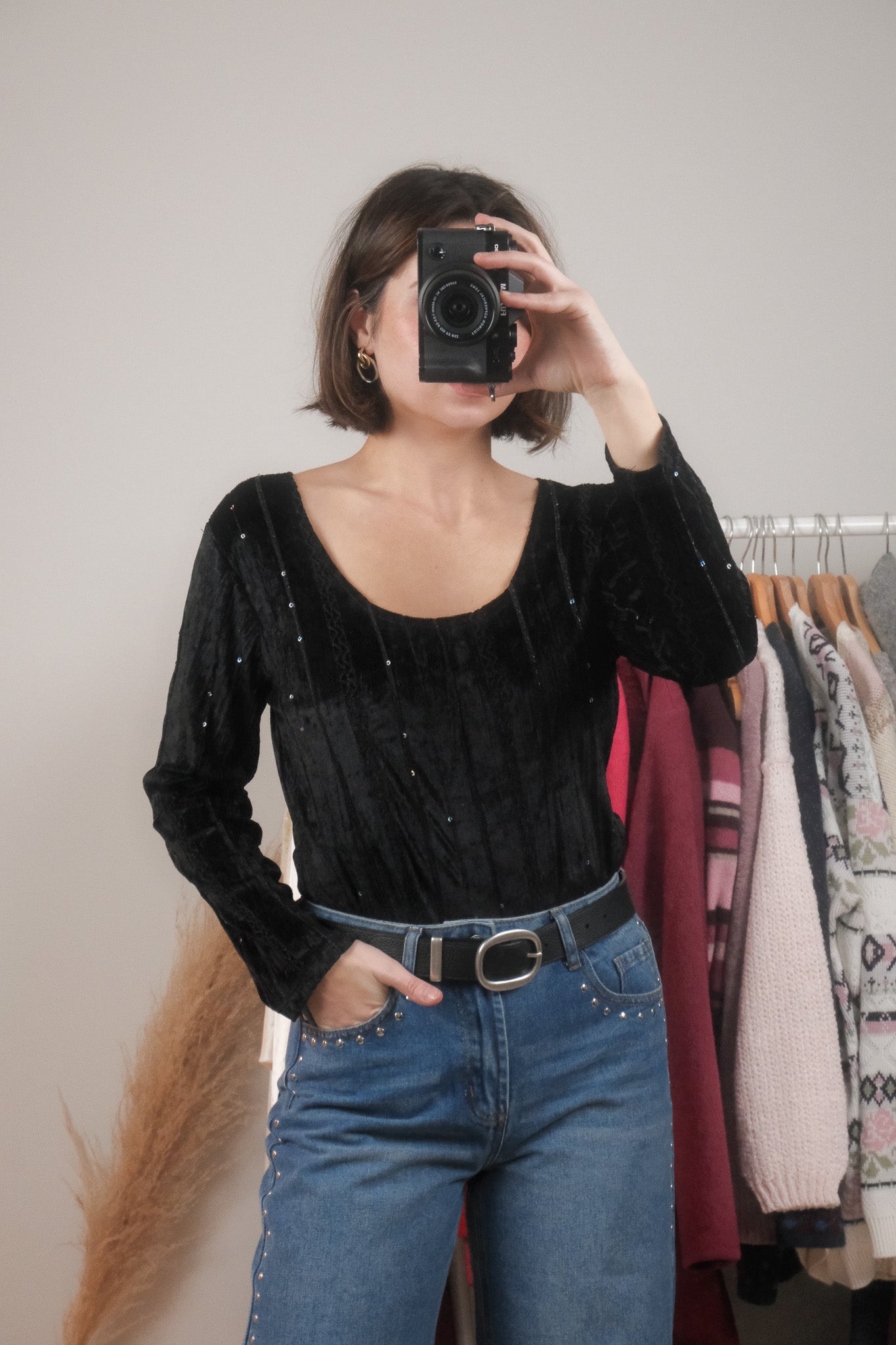 Vintage x Velvet Sequence Top (M)