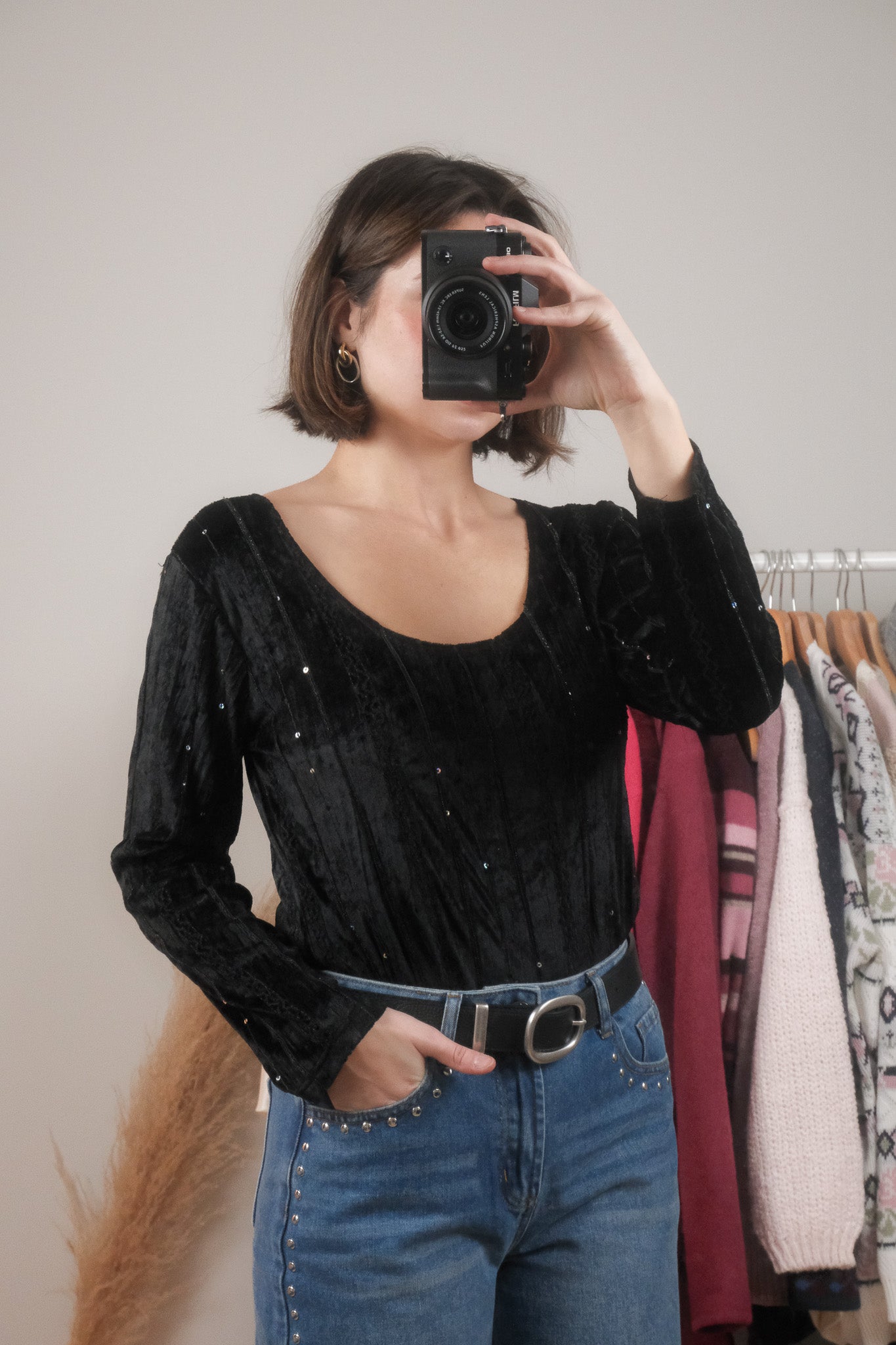 Vintage x Velvet Sequence Top (M)