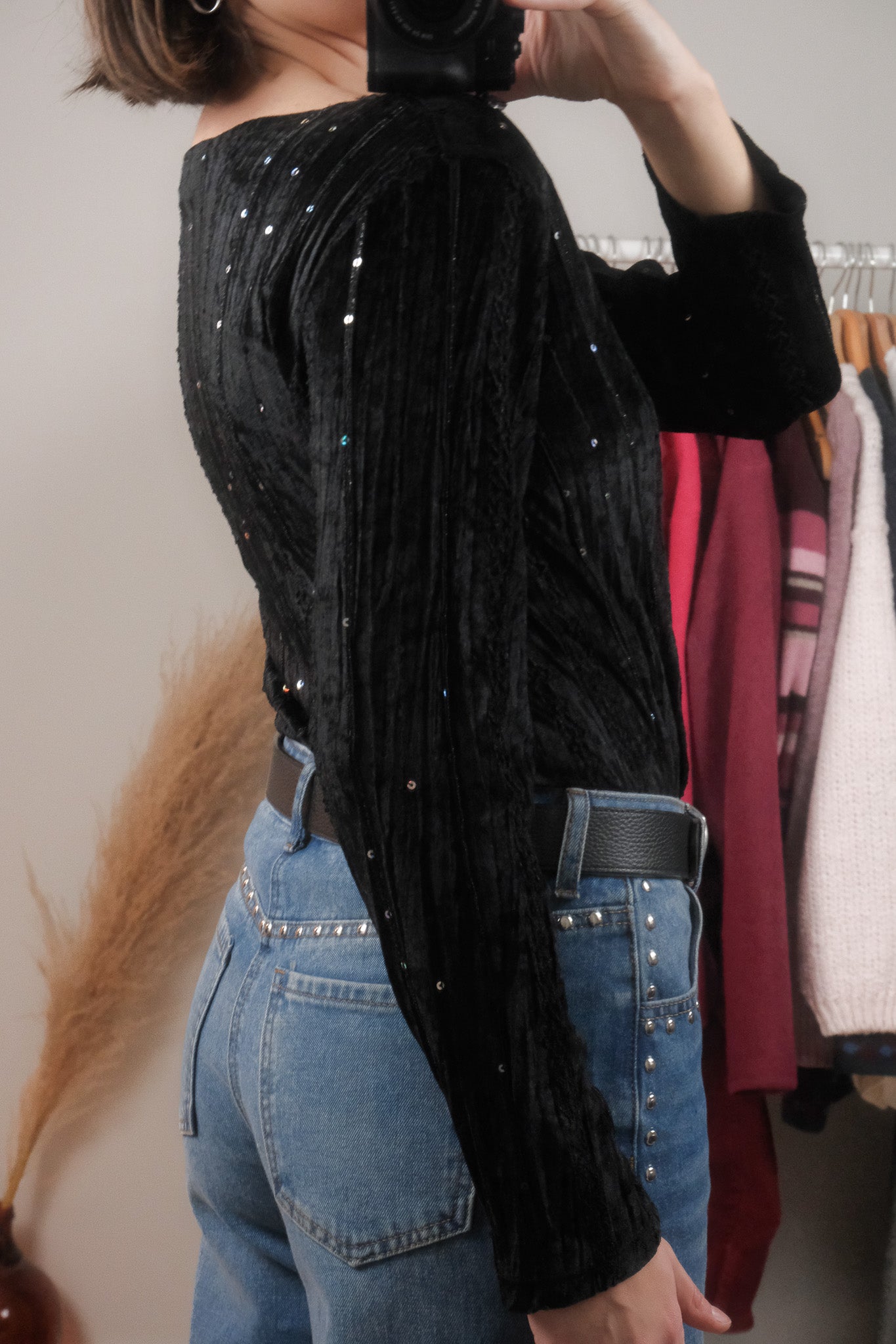 Vintage x Velvet Sequence Top (M)