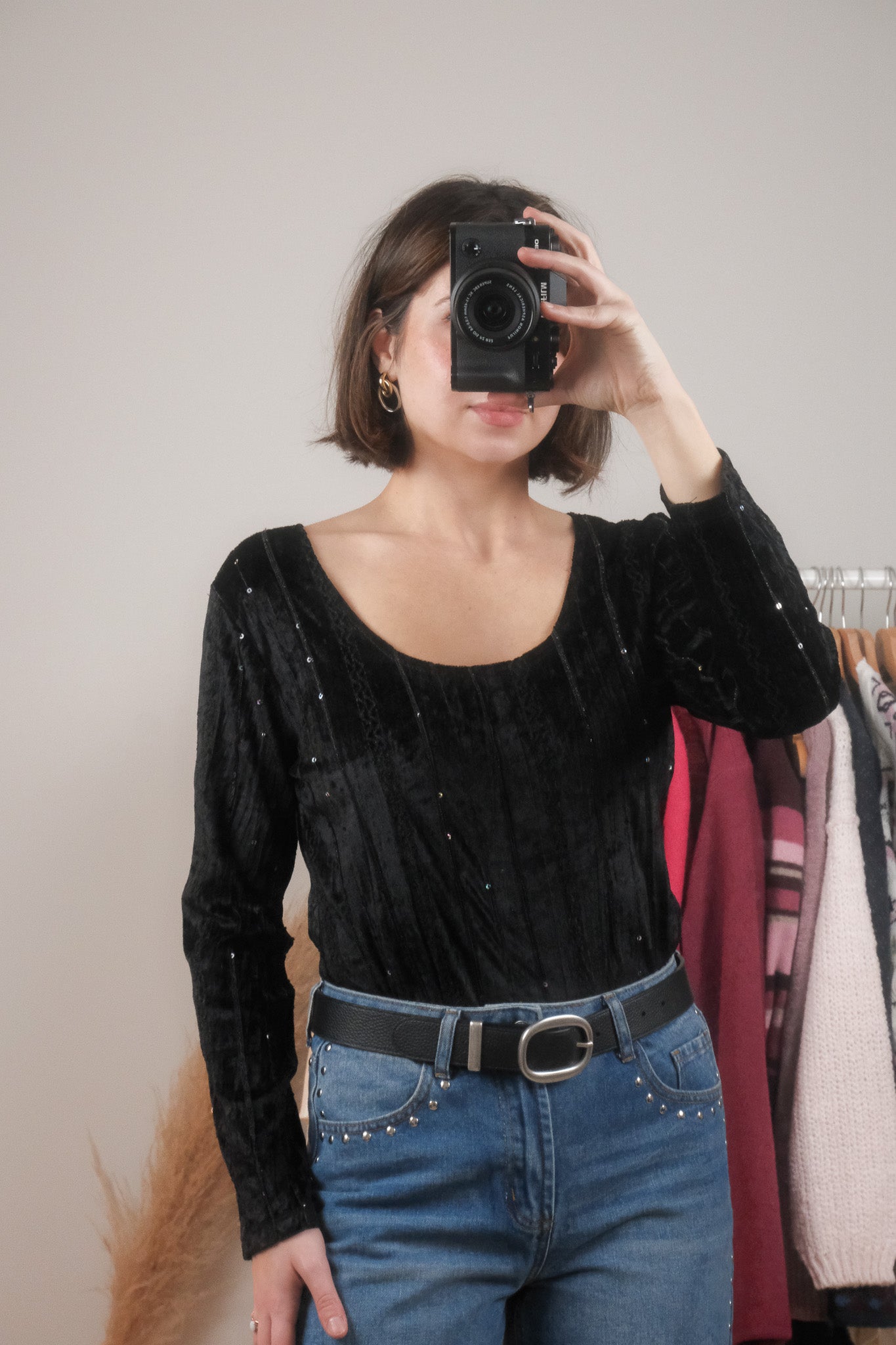 Vintage x Velvet Sequence Top (M)