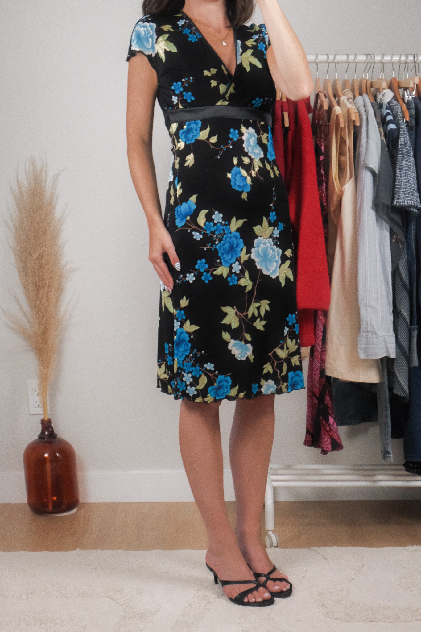 Made in USA x Vintage x Floral Midi Dress (S/M)
