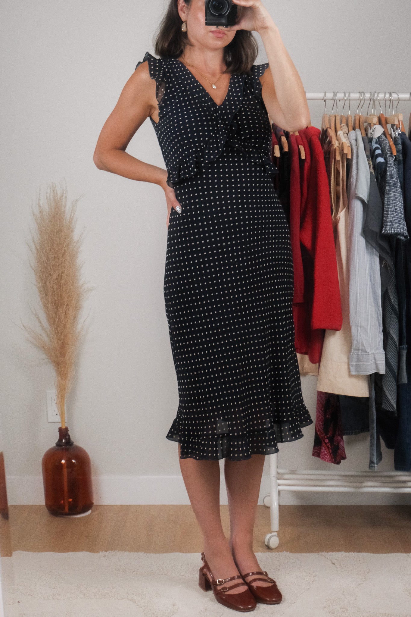 Vintage x Polka Dot Midi Dress (S)