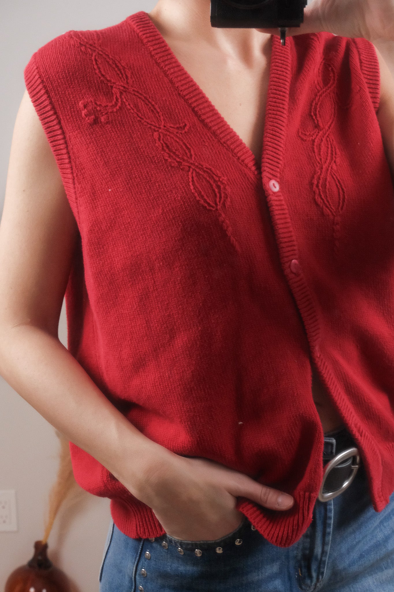 Vintage x Cotton Embroidered Vest (M)