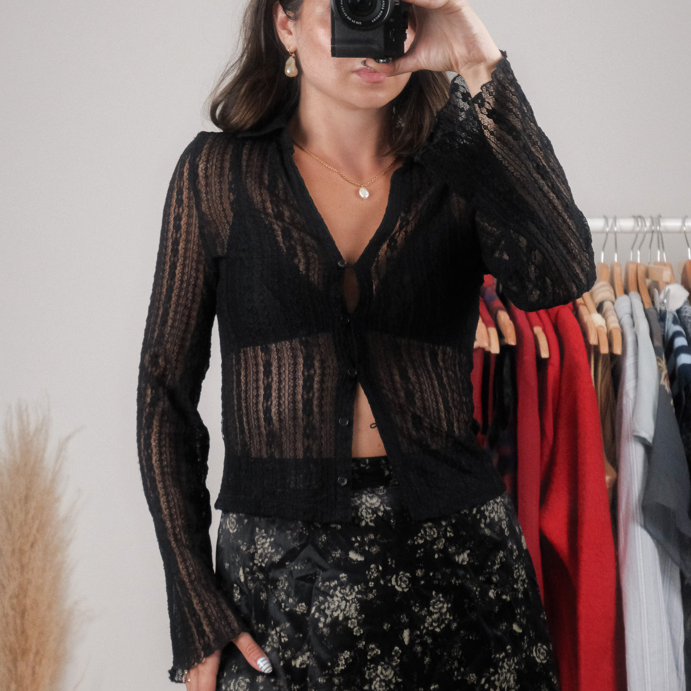 Vintage x Lace Collared Blouse (S)