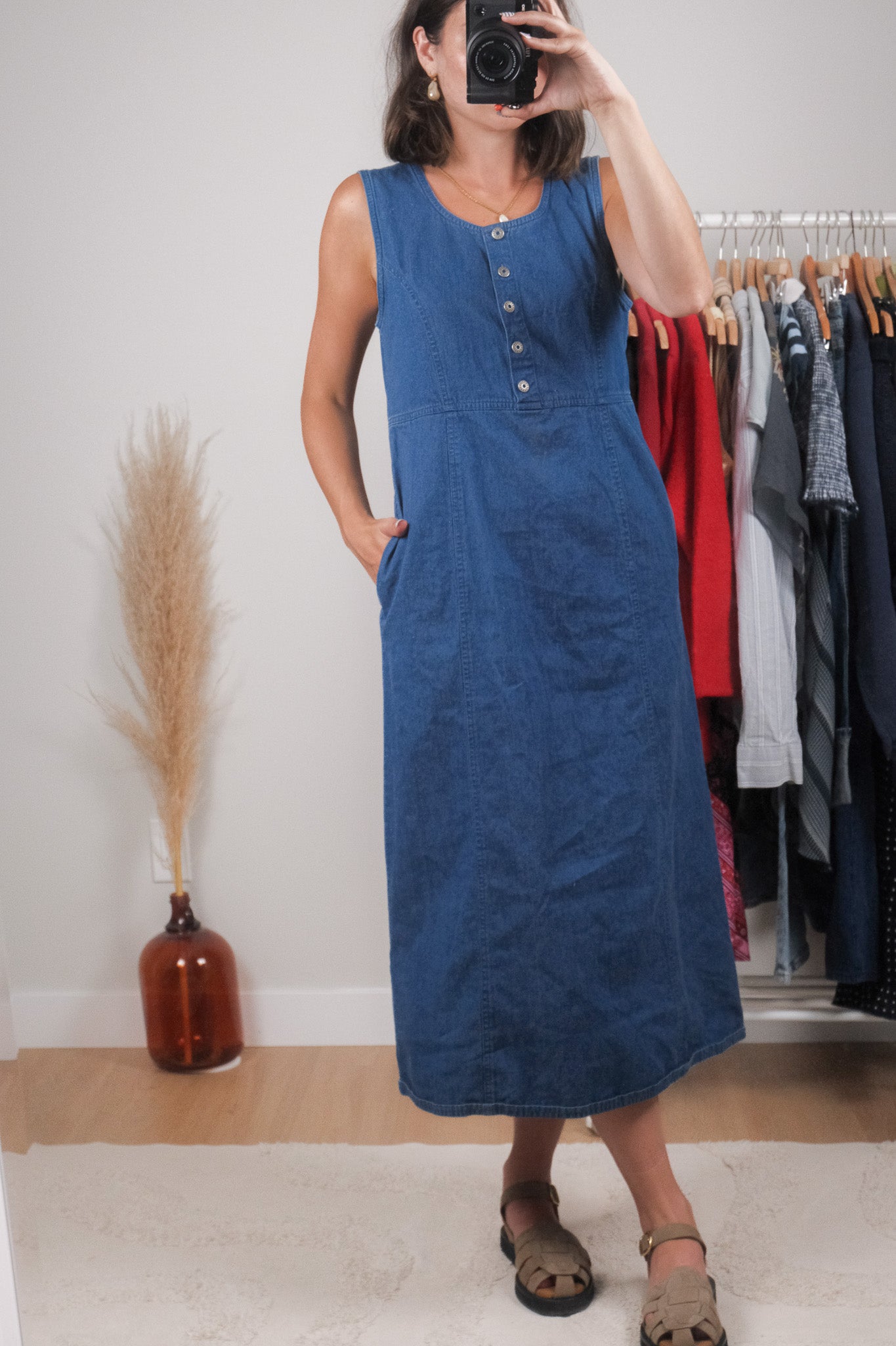 Vintage x Denim Maxi Dress (S)
