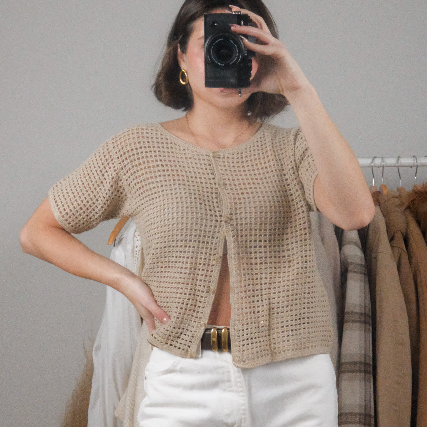 Vintage x Cotton Knit Short-Sleeve Knit (M)