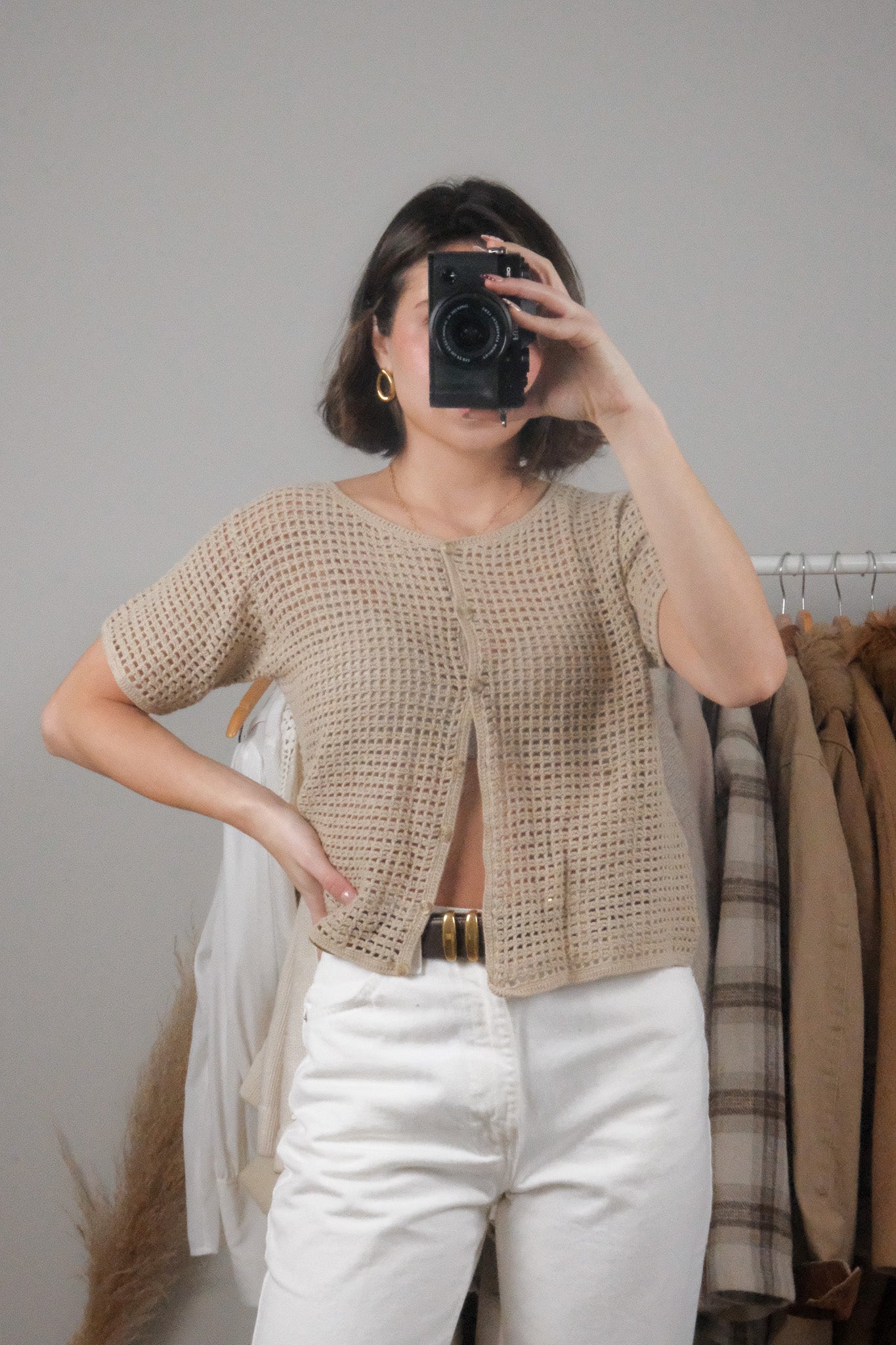 Vintage x Cotton Knit Short-Sleeve Knit (M)