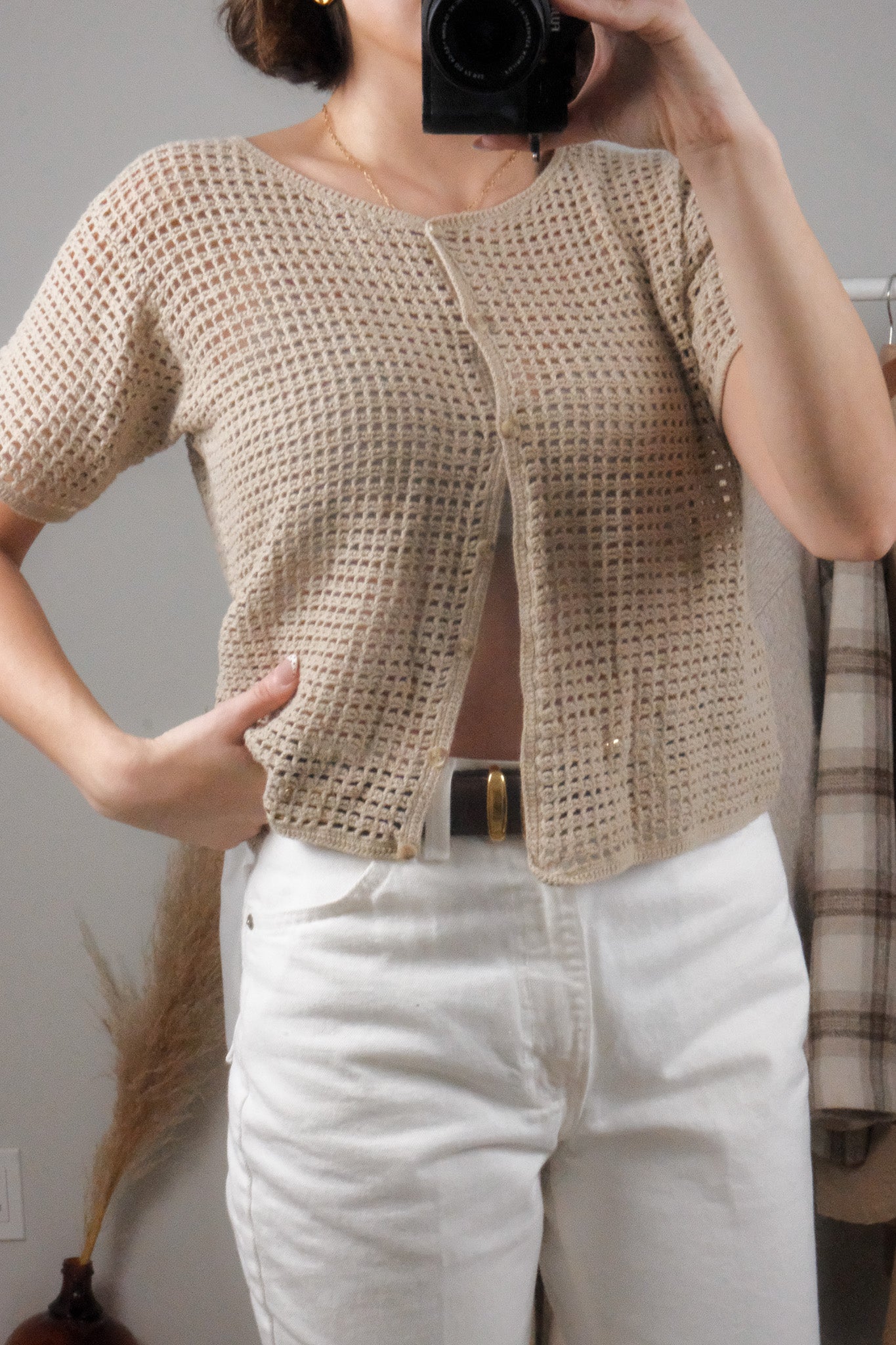 Vintage x Cotton Knit Short-Sleeve Knit (M)