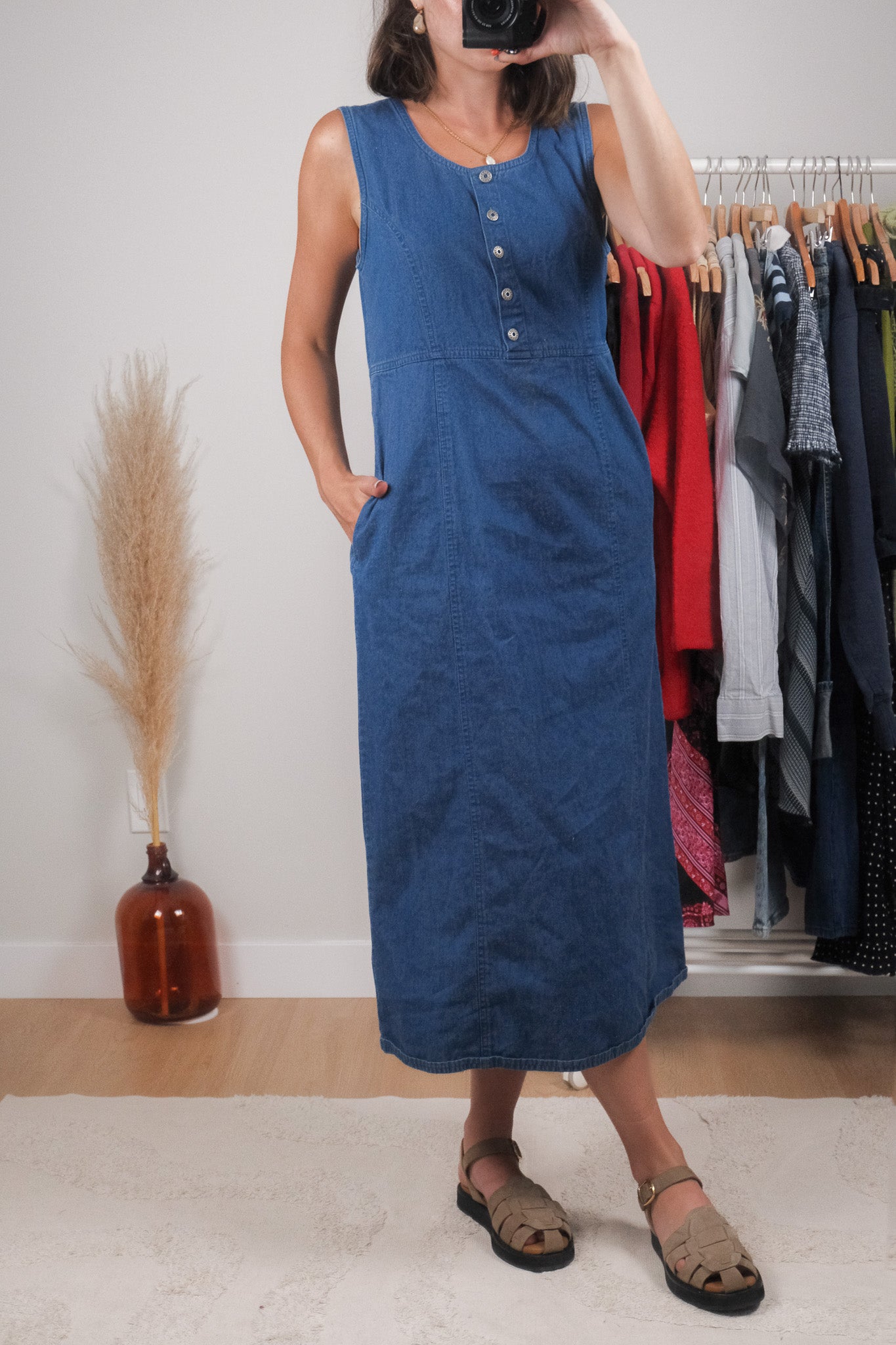 Vintage x Denim Maxi Dress (S)