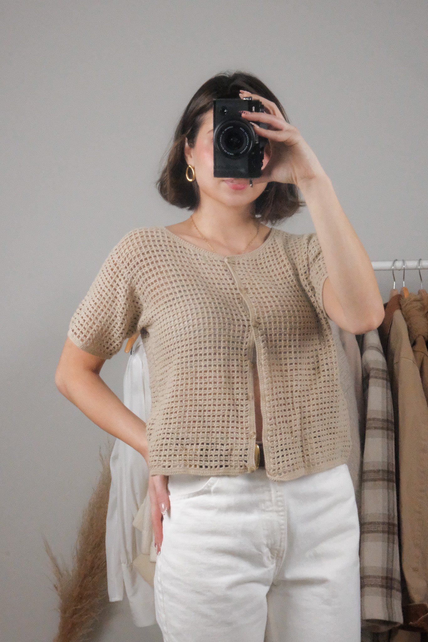 Vintage x Cotton Knit Short-Sleeve Knit (M)