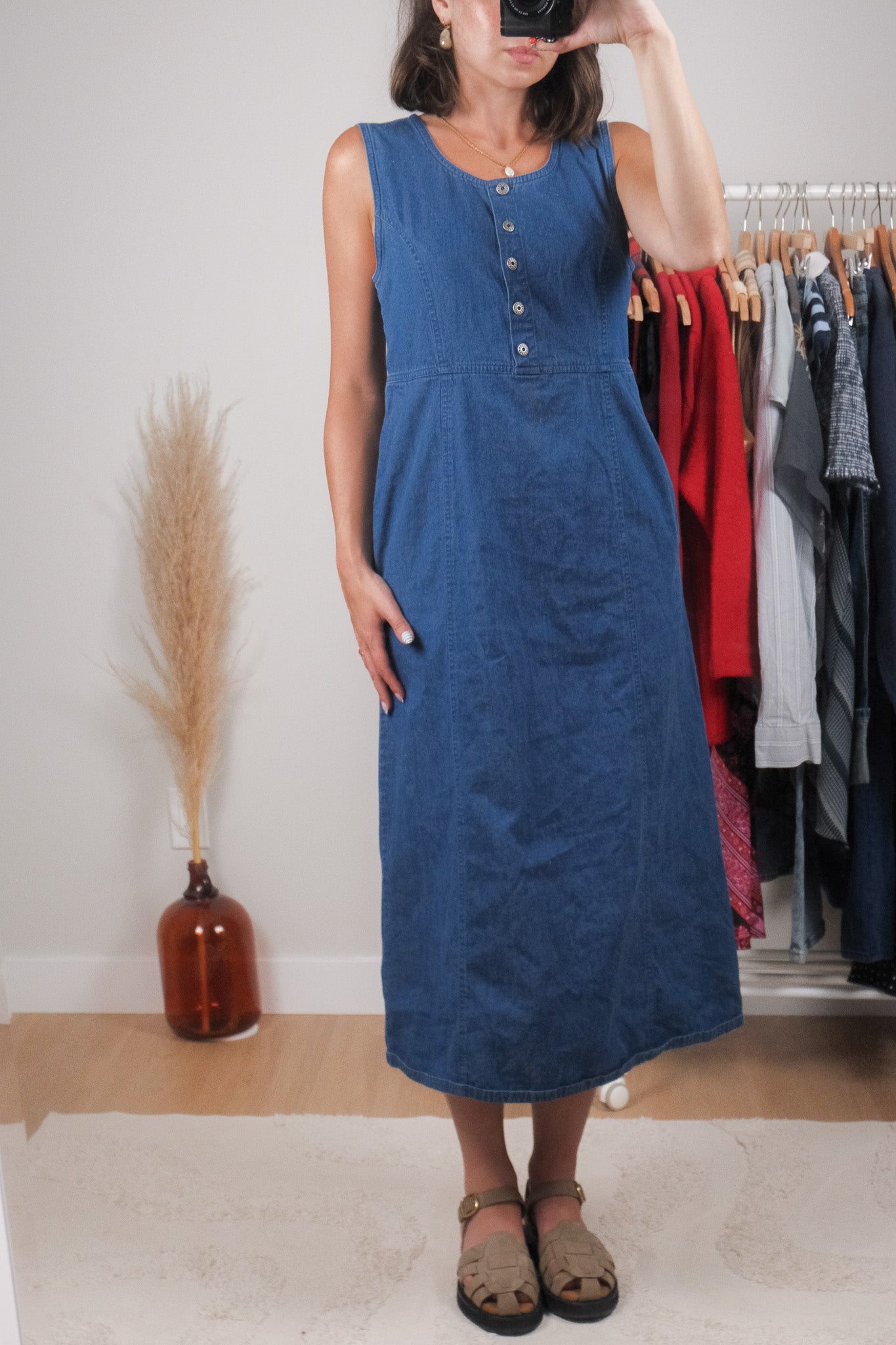 Vintage x Denim Maxi Dress (S)