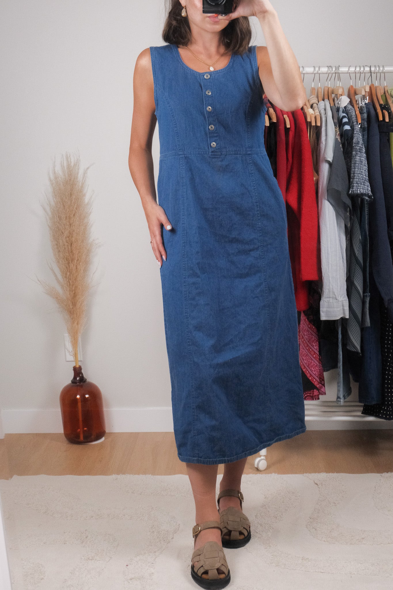 Vintage x Denim Maxi Dress (S)