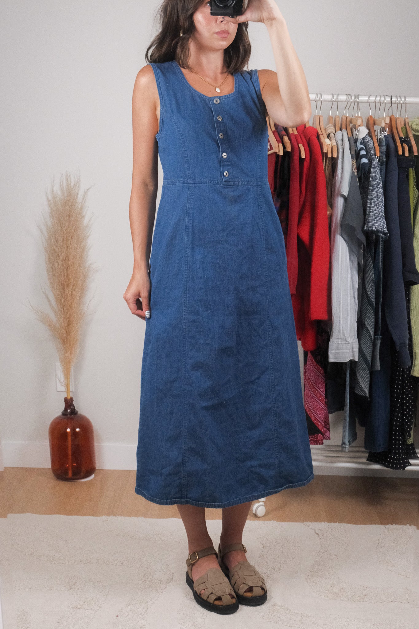 Vintage x Denim Maxi Dress (S)